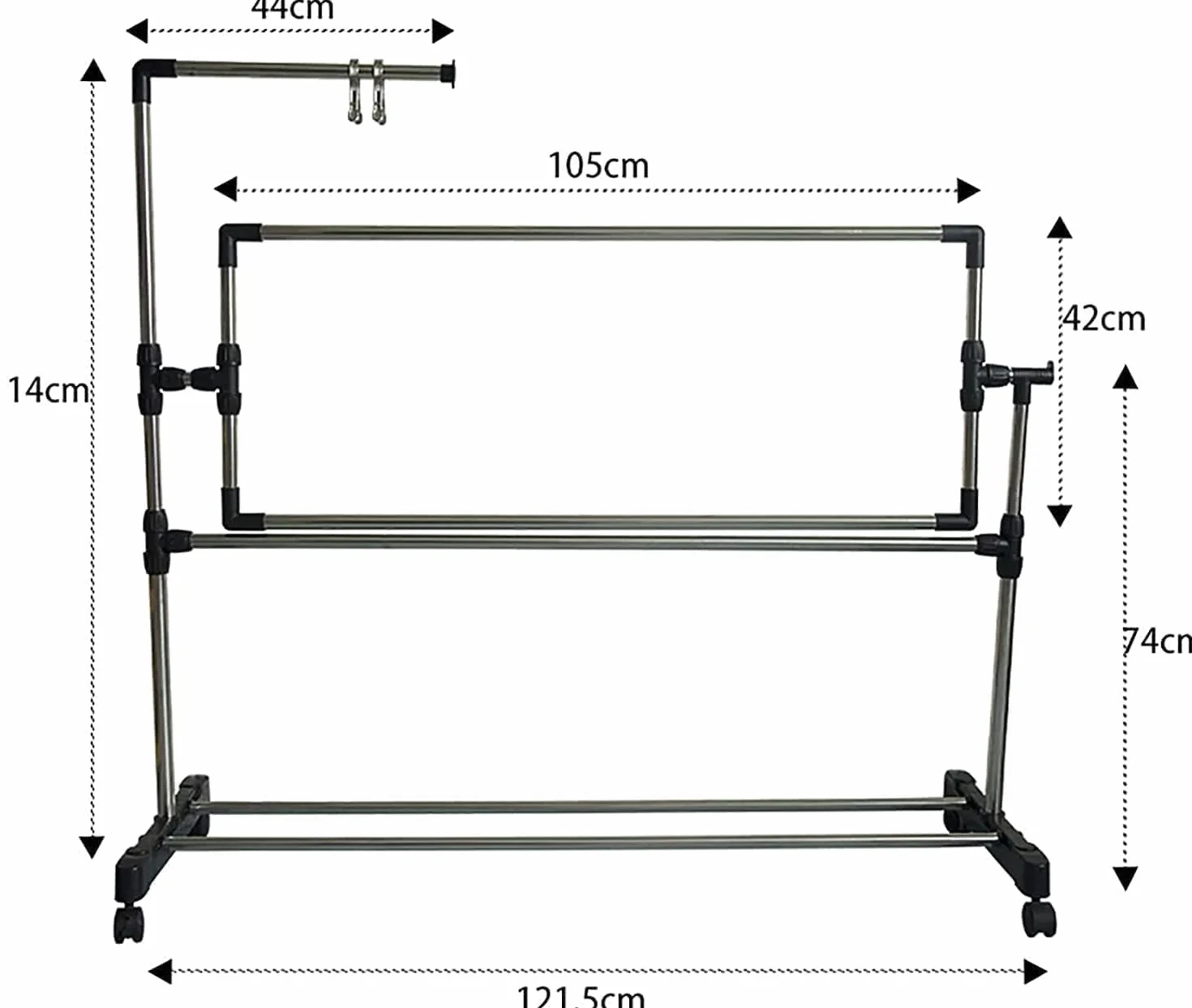 Soporte de Bordado Giratorio de 360° Ajustable con Soporte para Bastidor Grande: Soporte de Punto de Cruz de Altura Regulable, Adecuado para Manualidades de Costura (55 cm).