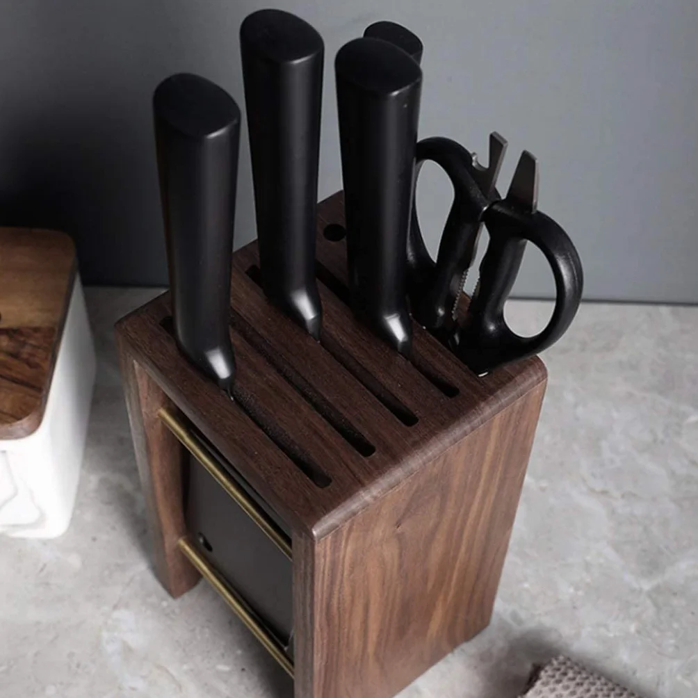 Bloque Cuchillos Cocina Soporte for Cuchillos De Madera Maciza, Soporte for Bloque De Cuchillos De Madera, Estante for Cuchillos Transpirable Seco, Marco De Cocina(B)