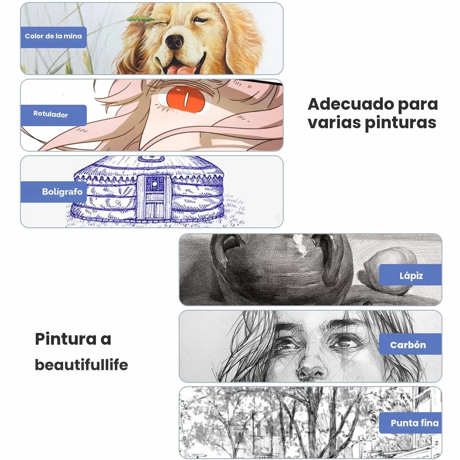 Cuadernos de Bocetos A4 120 Páginas Bloc de Dibujo Cartón Duradero