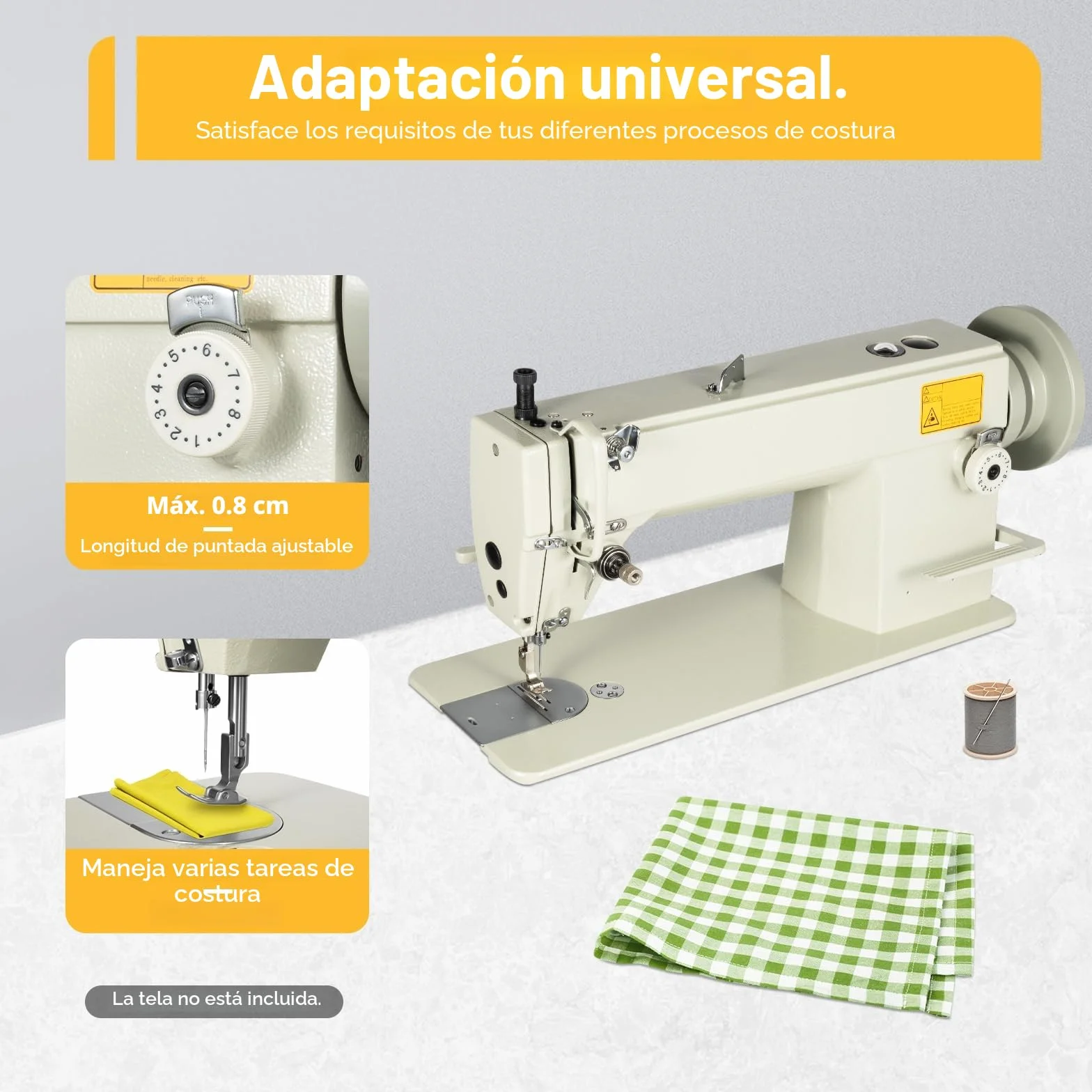 Máquina de coser de cuero, máquina de coser pesada, adecuada para coser materiales pesados, con lubricación automática