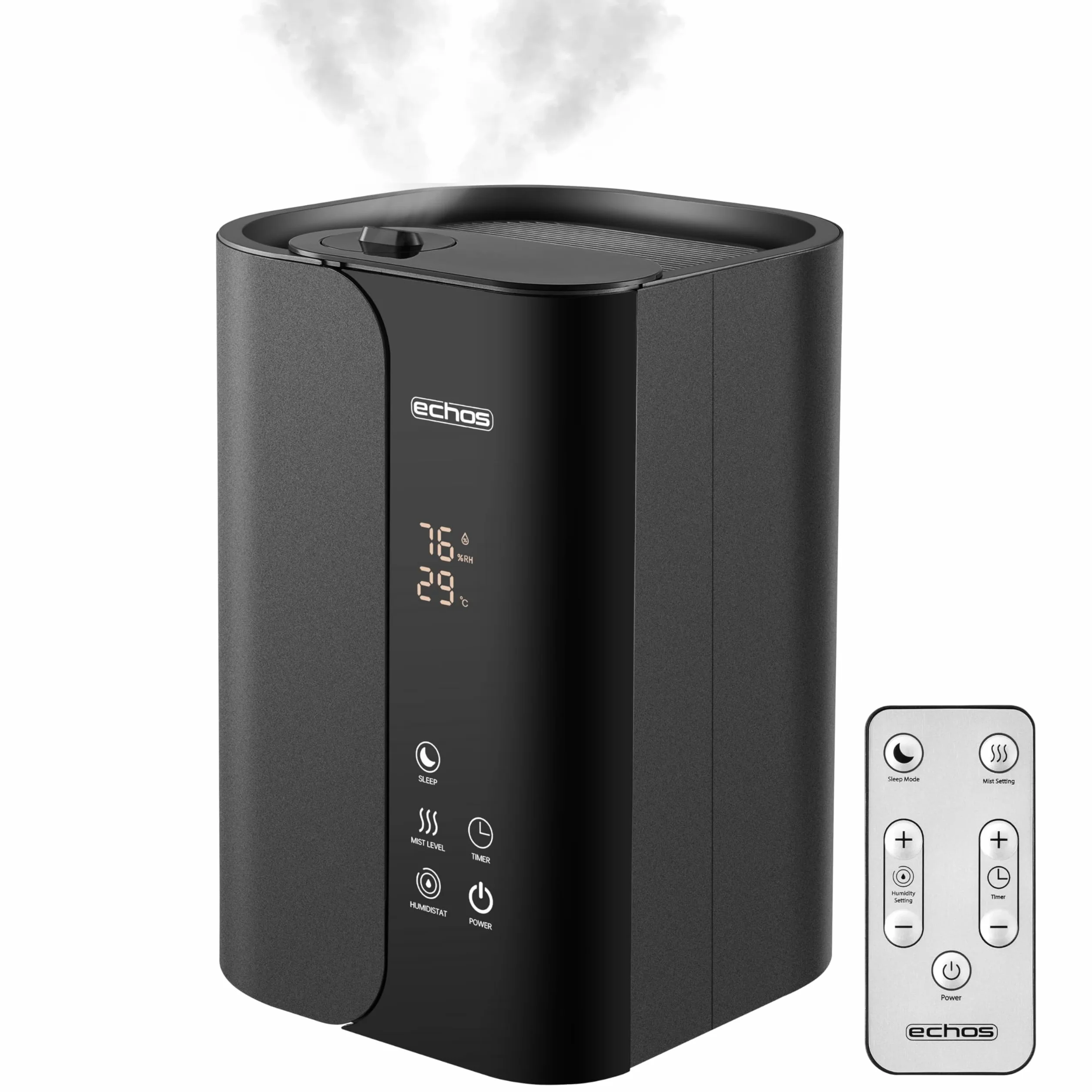 Steinborg® Humidificador ultrasónico de 5 litros, con mando a distancia, purificador de aire, higrómetro, pantalla táctil LED, ultrasilencioso, potente, 350 ml/h, compartimento de aroma, temporizador