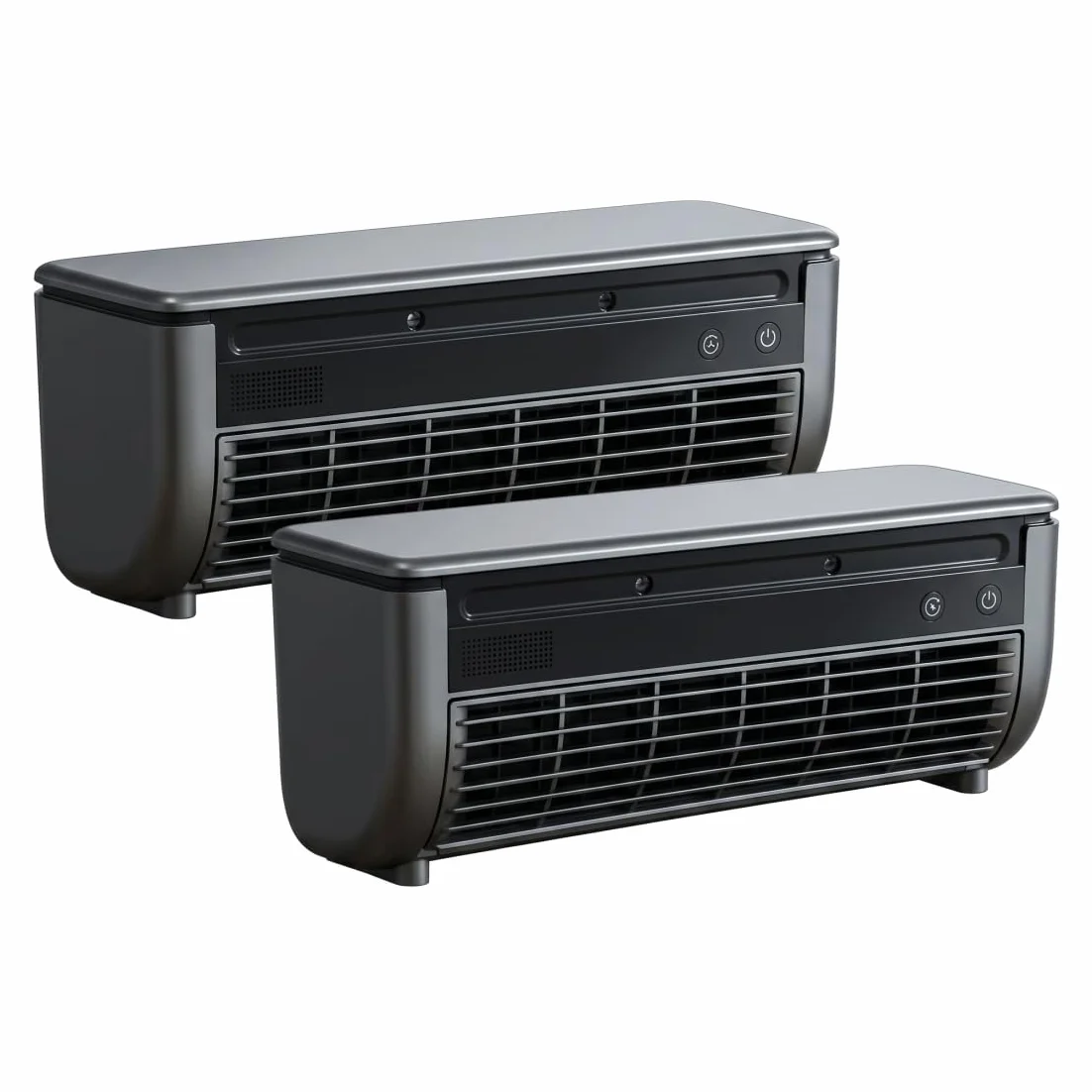 Ventilador de aire acondicionado, mini aire acondicionado portátil de 2 piezas, ventilador de refrigeración recargable por USB con niebla fría y 3 velocidades, control remoto, montaje en pared sin
