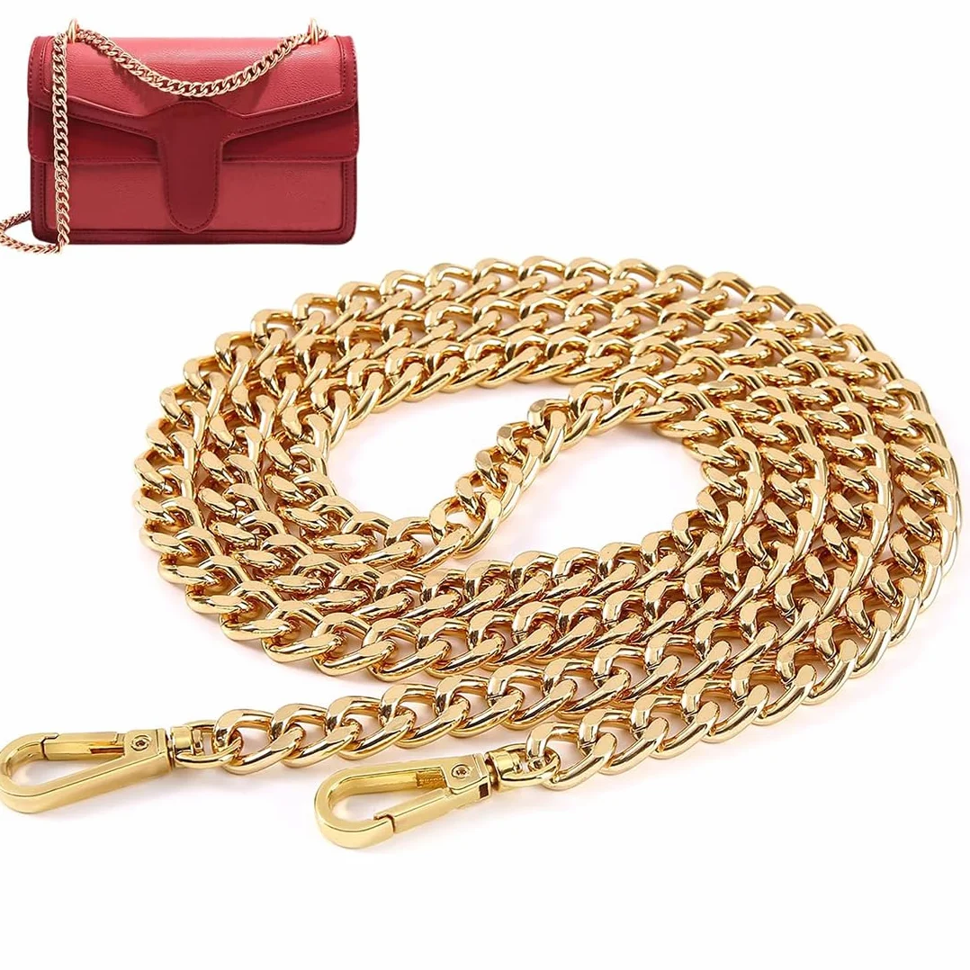 Cadena para Bolso de Metal 120cm Dorado Correa de Hombro con Hebillas DIY