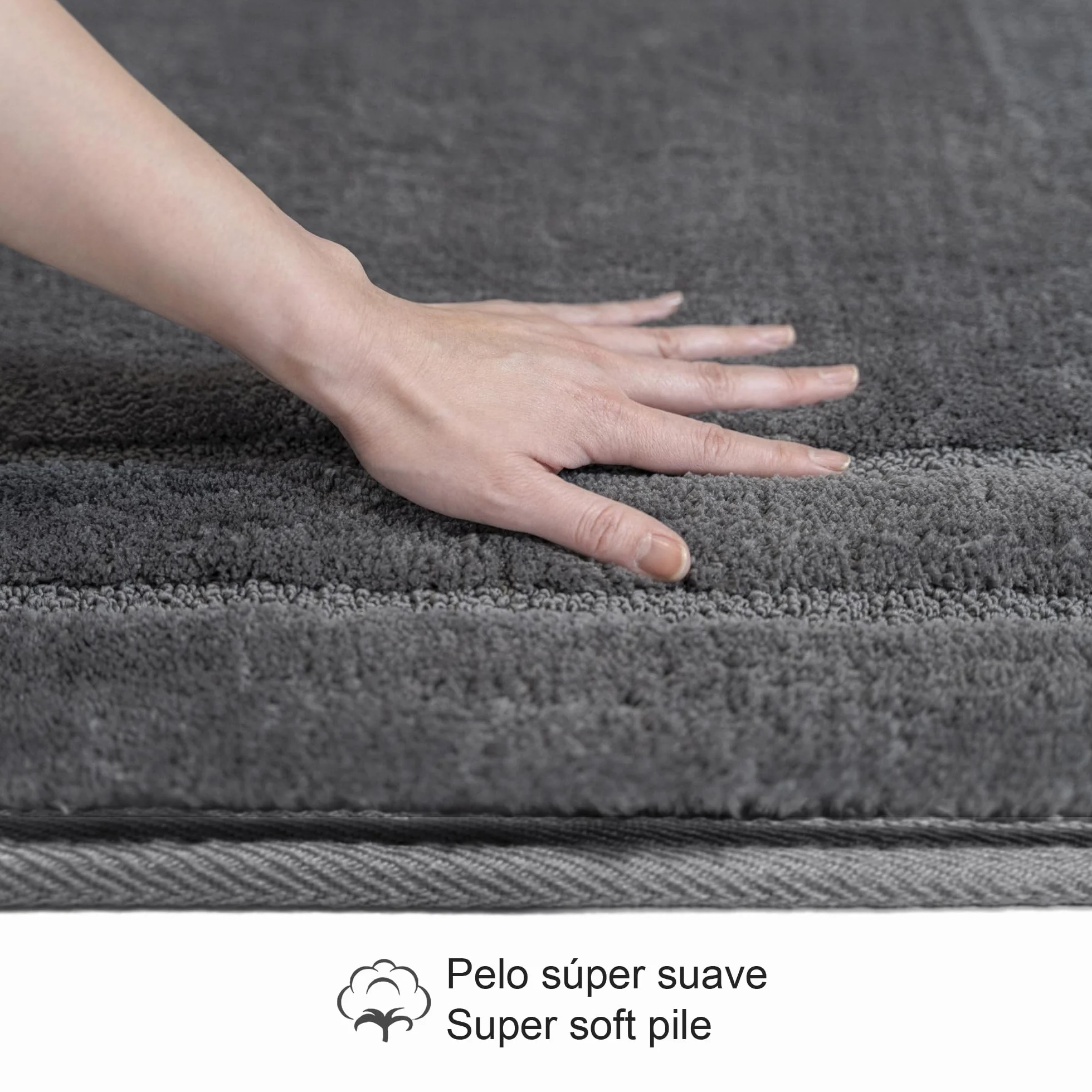 Alfombra de Baño Antideslizante Decomira 50x150 cm Antracita Lavable a Máquina