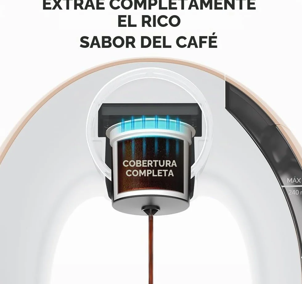 Cafetera de uso único con filtro para café molido, cafetera Americano Mini cafetera/tetera de una taza, control de una tecla, tamaños de infusión de 4-8 oz (Champagne)