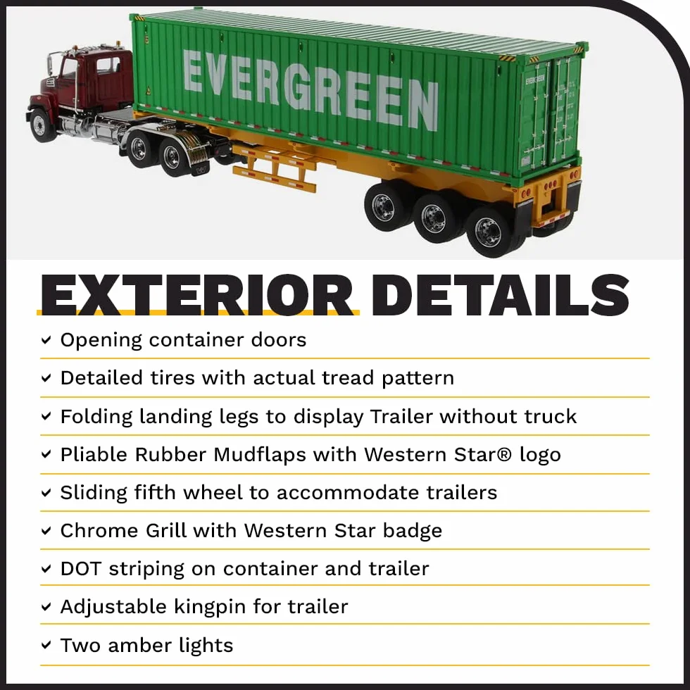 Diecast Masters Western Star 4700 SB Tandem Truck and 40' Dry Goods Container Trailer