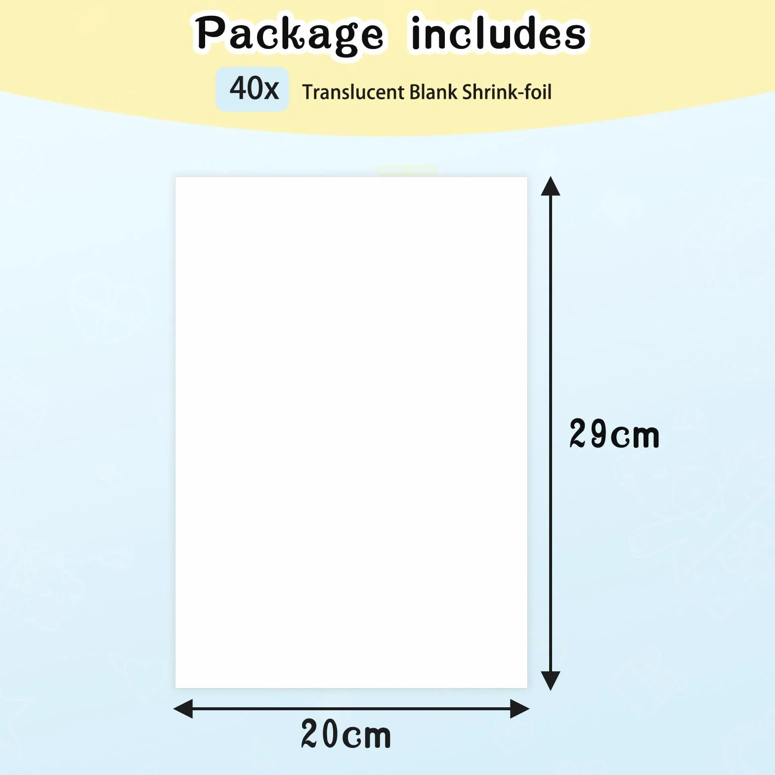 LUZOON 40 Láminas Plástico Mágico A4 Papel Encogible Horno Mate Translúcido 0,3 mm 20x29 cm