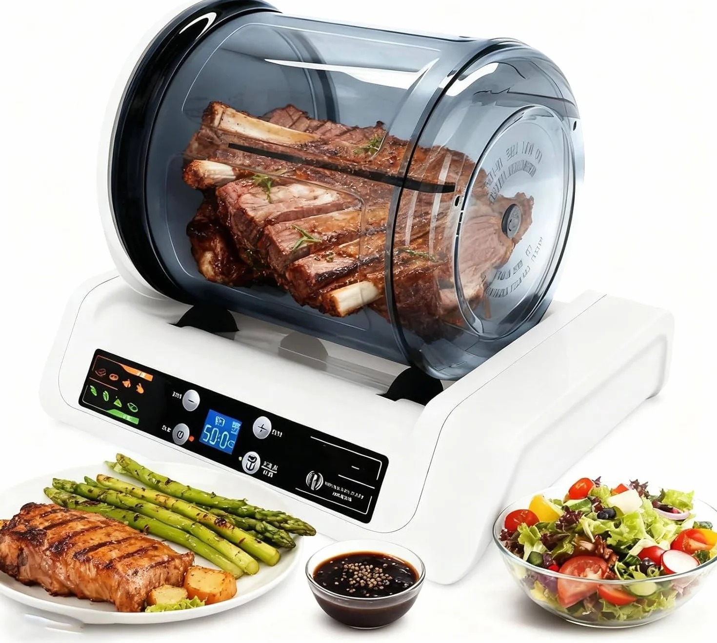 Marinador eléctrico del Vaso del vacío - Vaso automático de la Carne con Temporizador y Puerto Deportivo rápido | Control táctil para Carne y Verduras