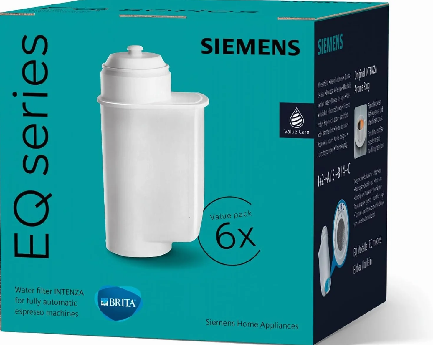 Siemens TZ70063A Brita Intenza - Filtro de agua (6 unidades), color blanco