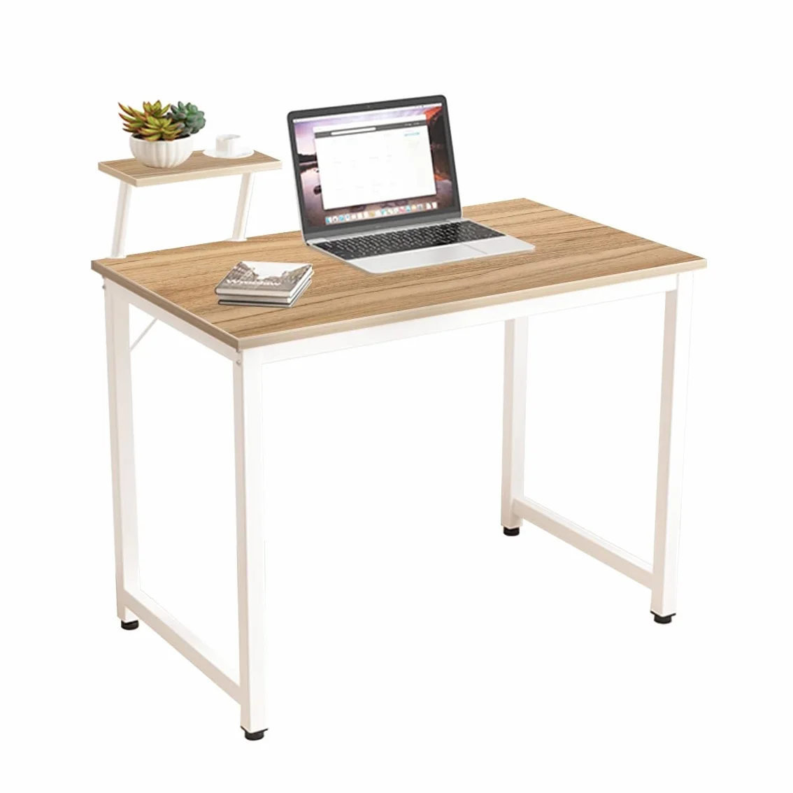 sogesfurniture Mesa de Ordenador Moderno Escritorios para Computadora Escritorio de Oficina Mesa de Trabajo Mesa de Estudio de Madera y Acero, 100x50x75cm, WK-JK100-OK-BH