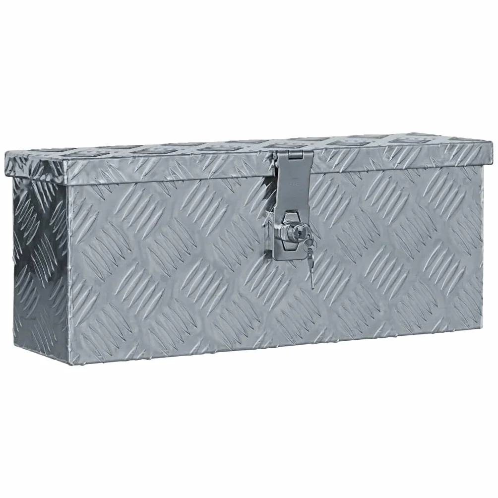 SKM Caja de Aluminio 48,5x14x20 cm Plateada,Bricolaje,Accesorios de Bricolaje,Organización y Almacenamiento de Herramientas,Cajas de Herramientas,Plateado,2.64 kg,142935