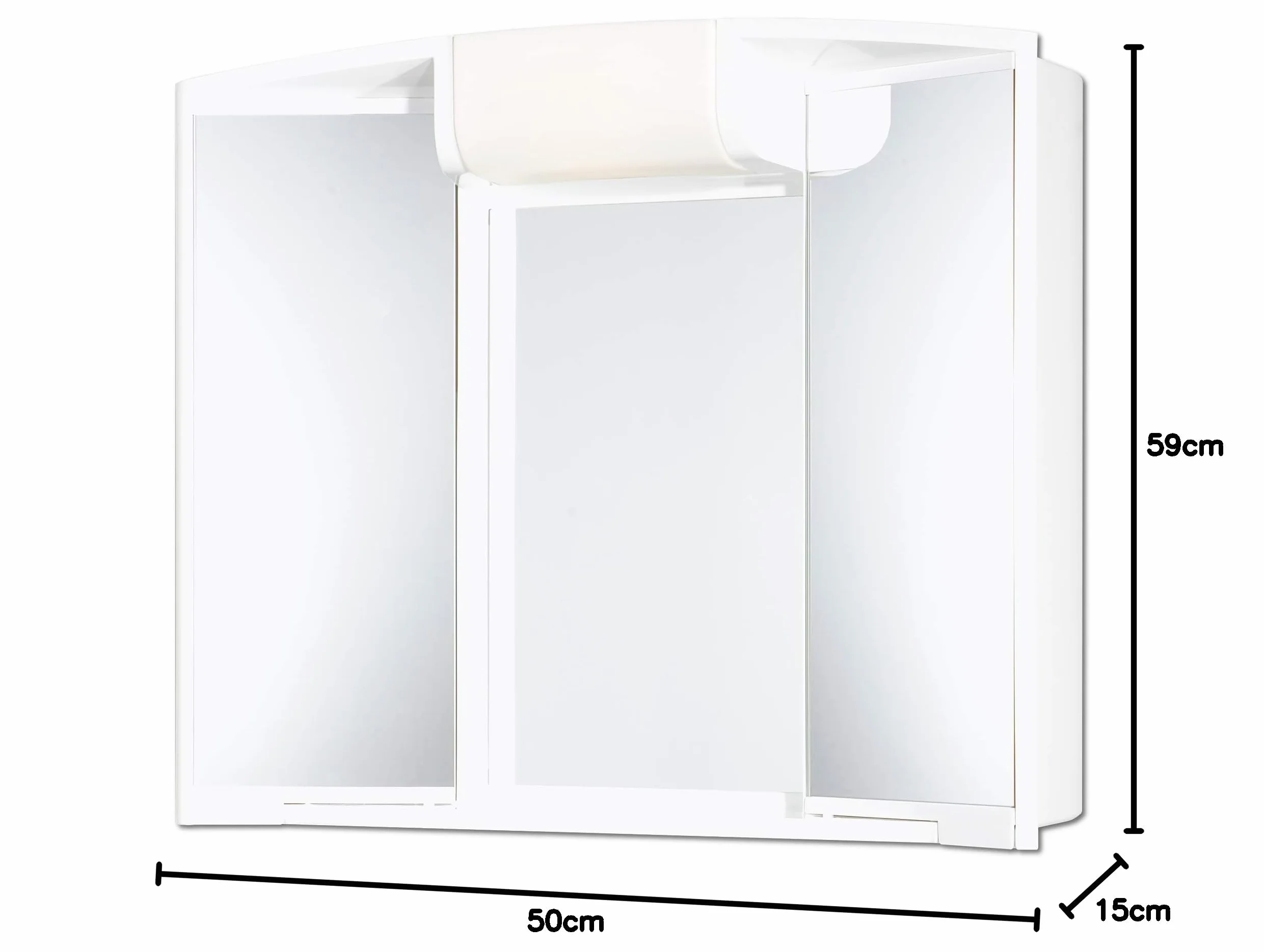 JOKEY Armario con espejo Angy - Ancho 59 cm - blanco – con la iluminacion - blanco – Espejo de baño