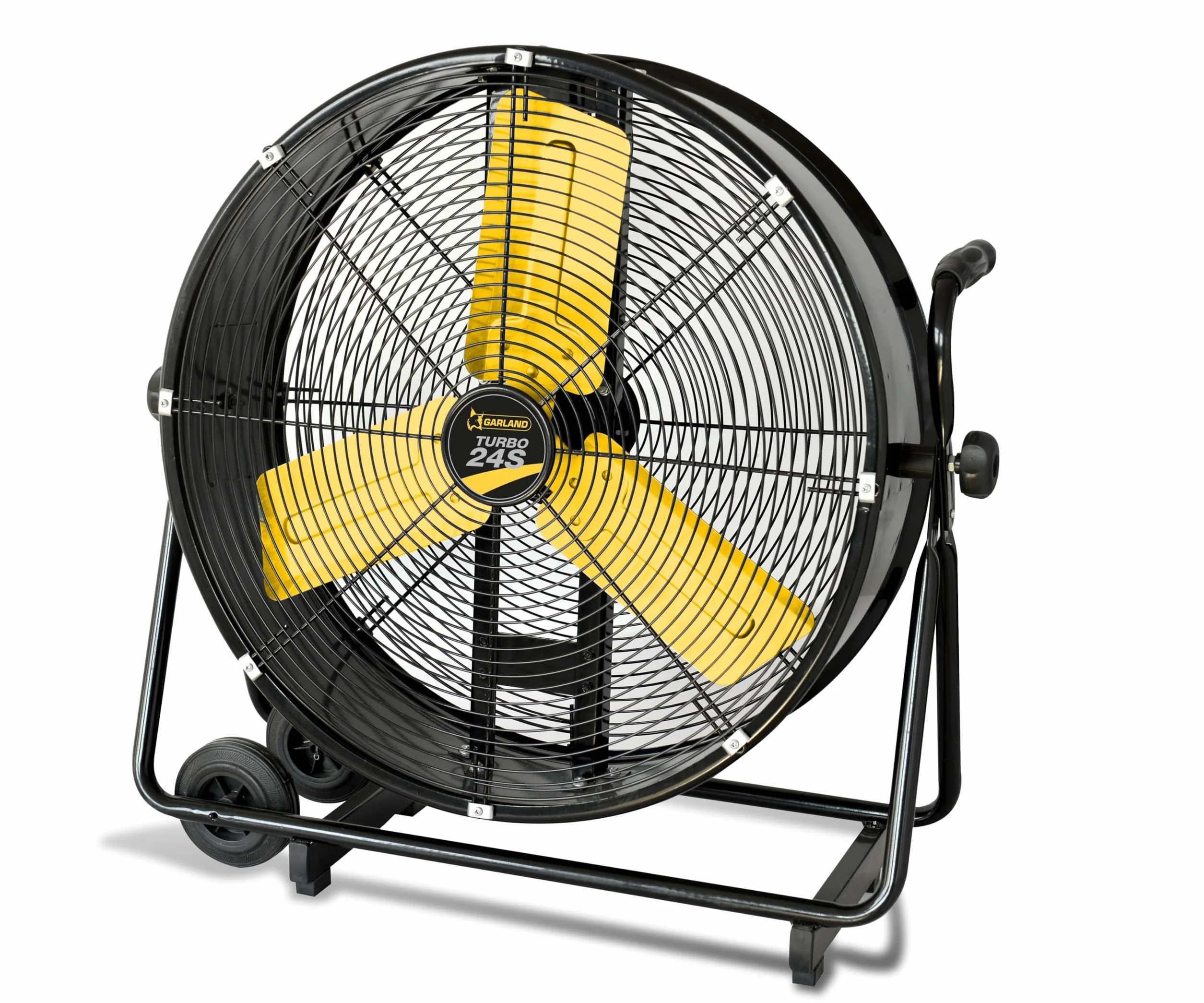 Garland TURBO 24S-V24 - Ventilador industrial de suelo 260W, cabezal oscilante, flujo de aire 131,6 m³/min, ventilador profesional portátil para taller, almacén u oficina