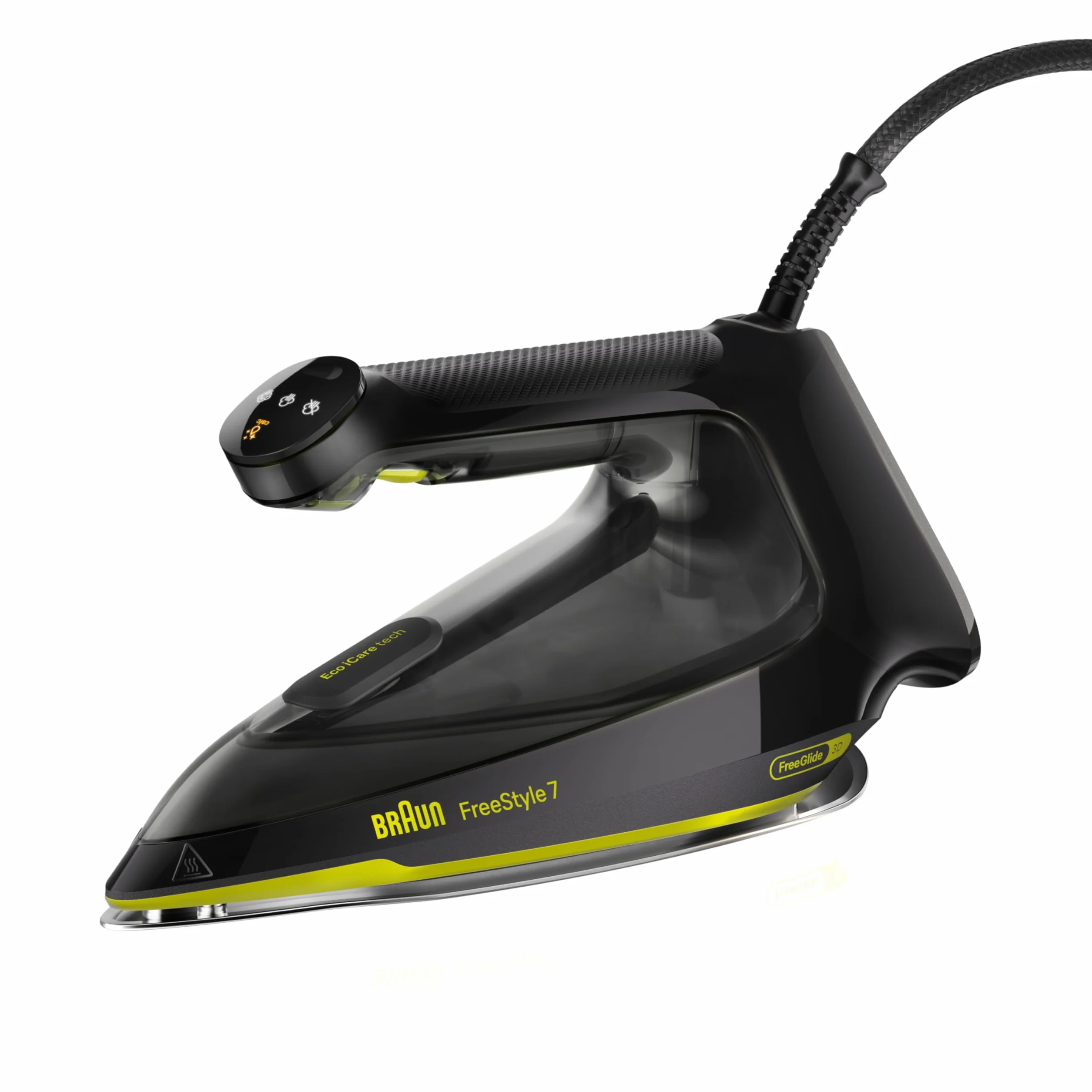 Braun FreeStyle 7 – Plancha de Vapor Ergonómica y Fácil de Usar, Función Turbo, Planchado Rápido y Suave, Diseño Certificado, Negro y Verde (FI7255GR)