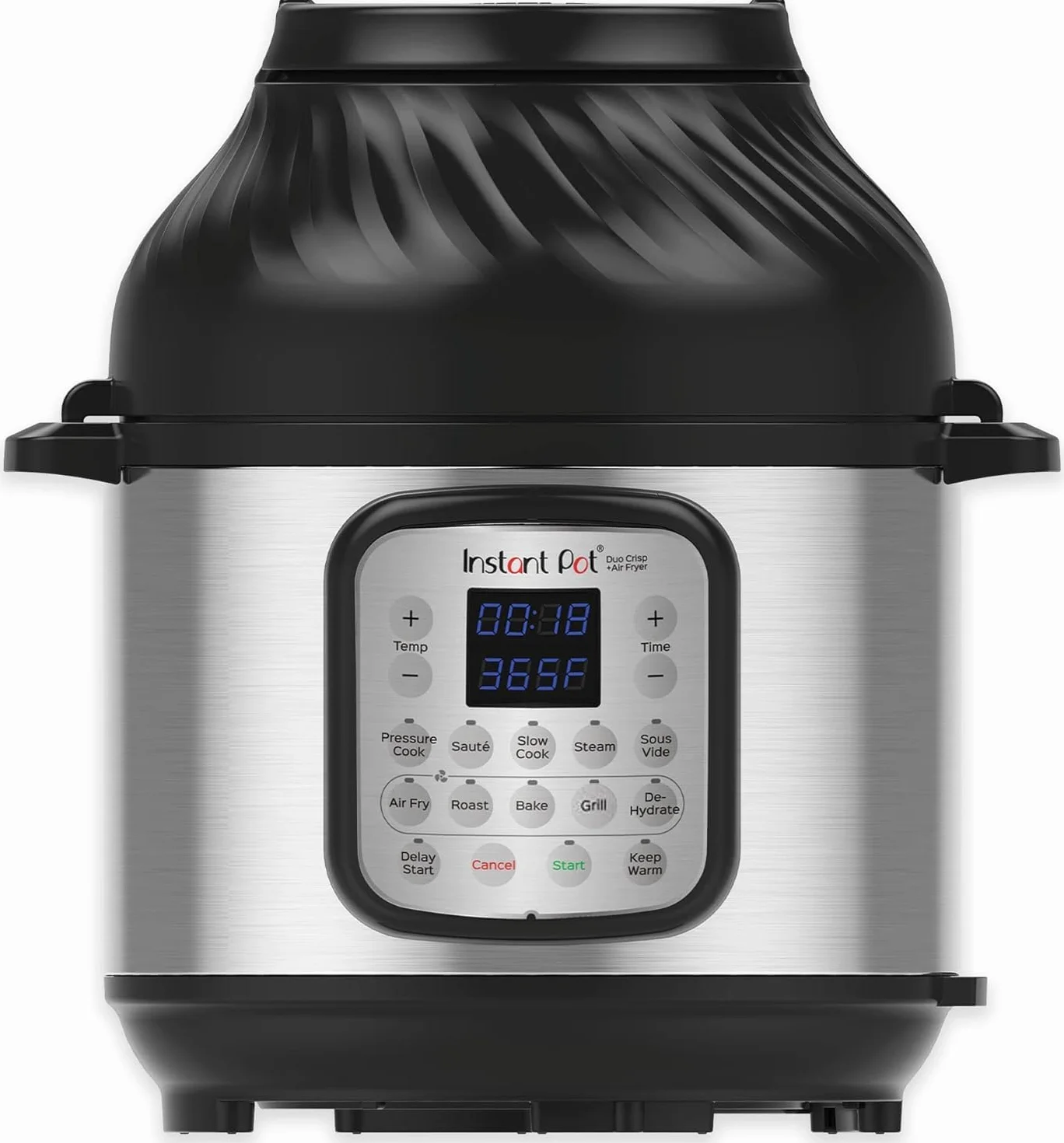 Instant Pot DUO CRISP + Air Fryer 8L, Acero inoxidable - Robot de cocina (11 funciones en 1: olla a presión, sartén, vapor, olla lenta) (140-0042-01-EU)