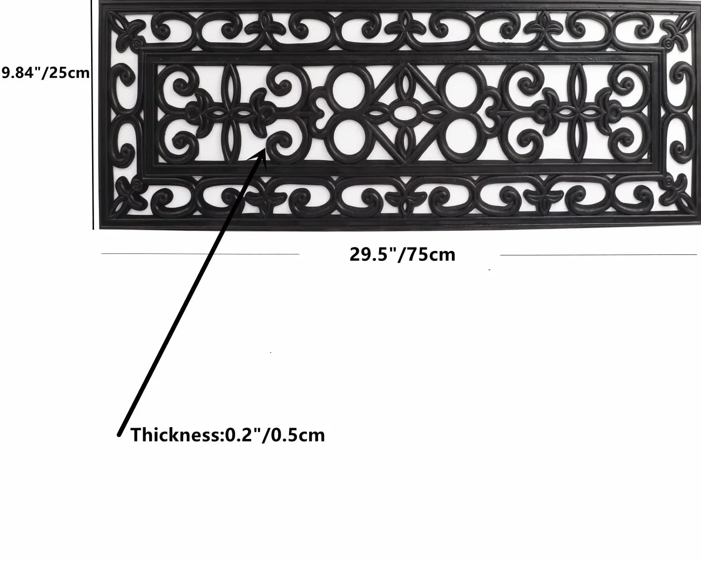 uyoyous Alfombrillas de goma para escaleras (paquete de 5) almohadillas de goma forjada para escalones de diseño antideslizante, alfombrillas protectoras de escalera para interiores y exteriores, 75 x