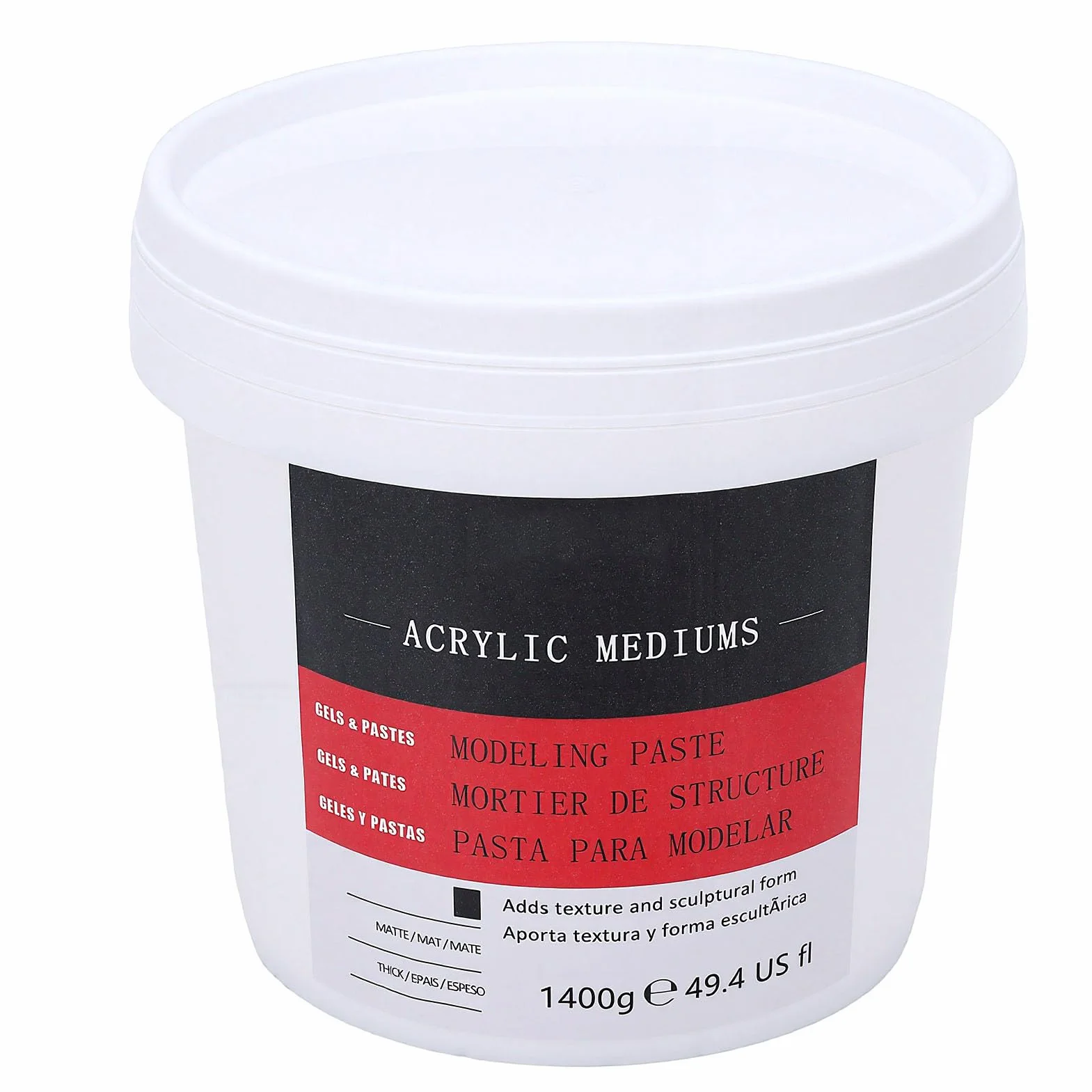 Sxhlseller Textura Acrílica de Cuerpo Pesado Medio 1400g |Pasta de Modelado de Alta Densidad y Secado Rápido para Lienzos, Madera y Pintura Artística Gruesa