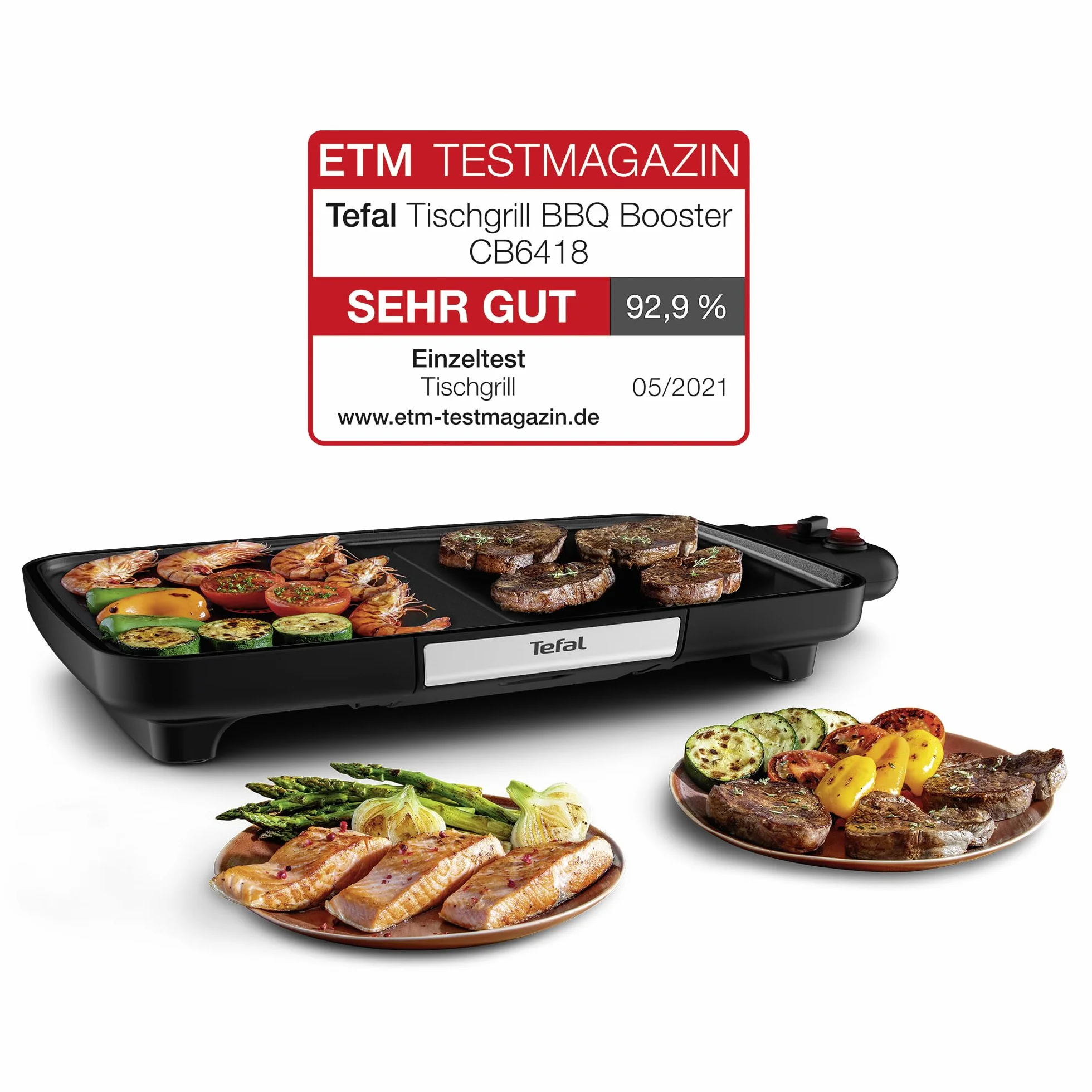 Plancha Tefal Booster CB641810 2200 W Negro y Inox