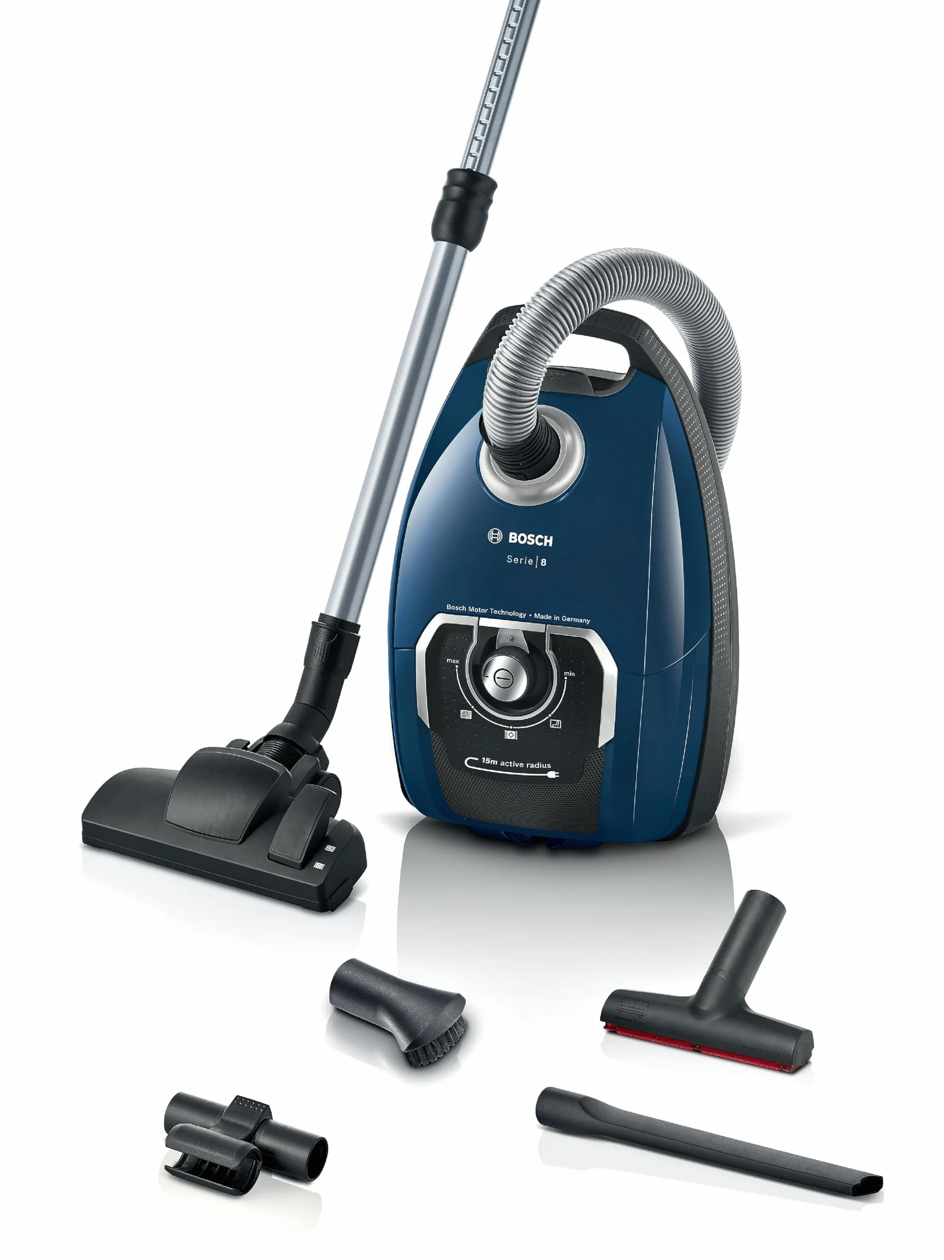 Bosch Aspiradora con Bolsa Serie 8 BGL8XPER, Ideal para alérgicos, Filtro higiénico, 10 años de garantía del Motor, Boquilla XXL para tapicería, Boquilla XXL, Cable Largo, Fabricado en Alemania,