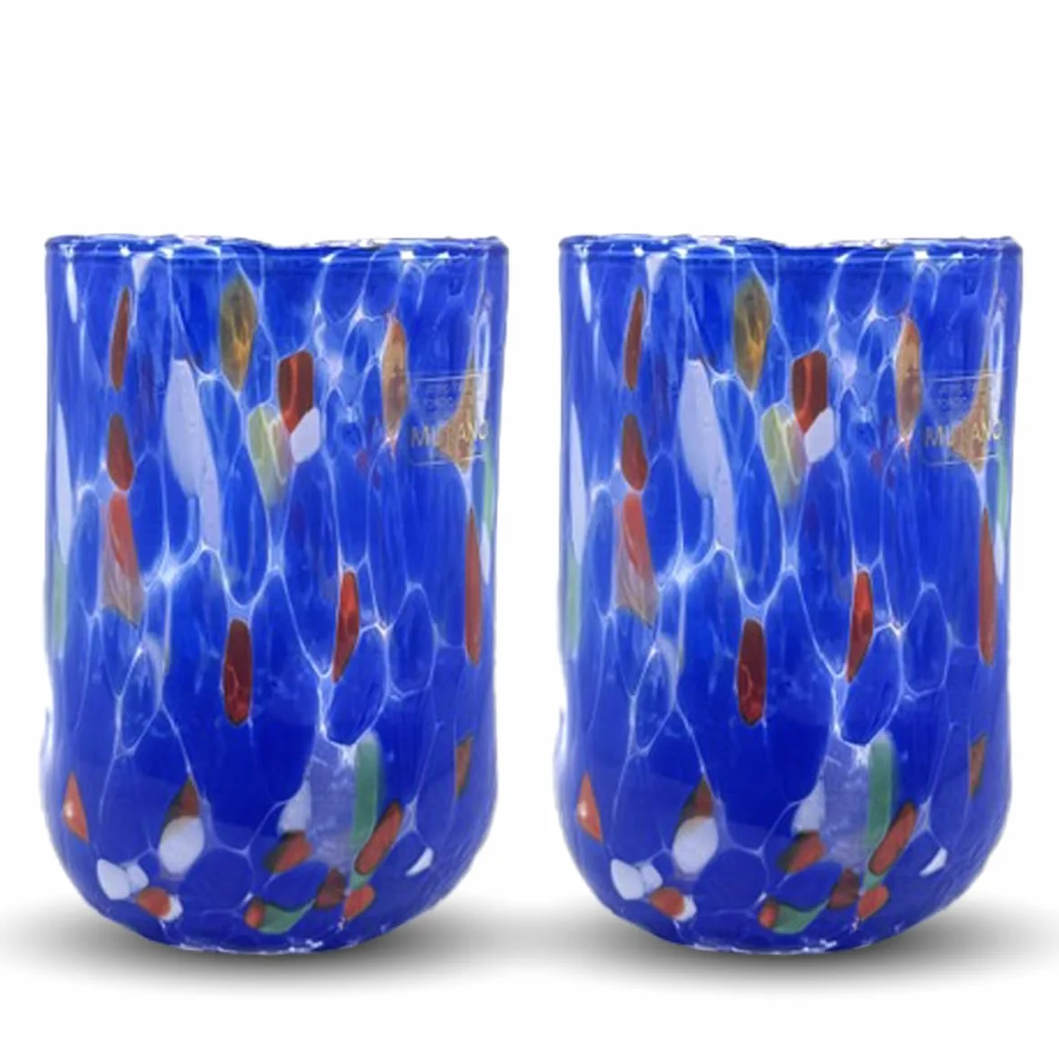 Gocce di Murano 2 vasos de agua goto elaborados según la tradición de los artesanos de Murano, vaso soplado y elaborado a mano 300 ml – Vasos de agua de cristal línea etérea