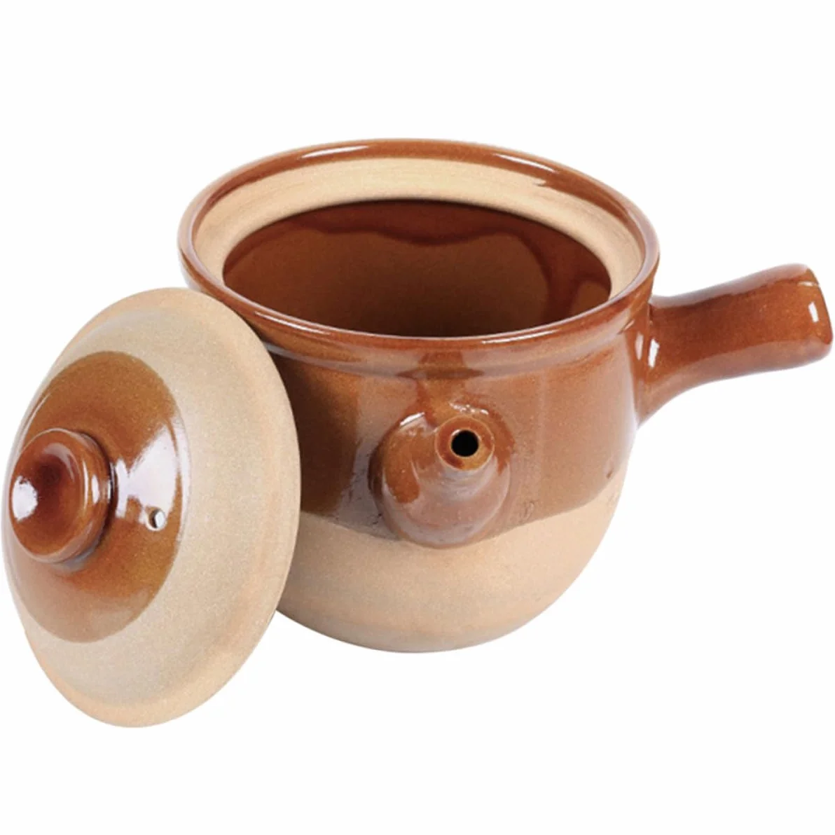 Cabilock Olla de Barro China para Cocinar de 3l Arcilla de Cerámica, Adecuado para Estofados y Sopas, Resistente a Fuego Abierto y Reutilizable