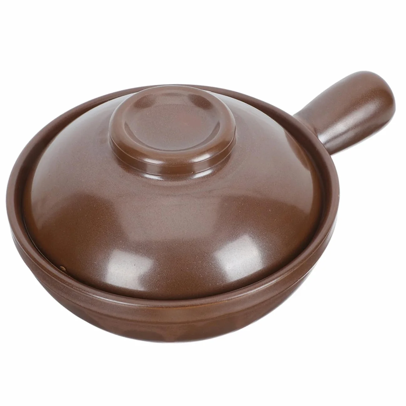 Cabilock Cazuela de Barro para Cocina Casera Asa Lateral y Tapa Ventilación, Olla Multifuncional de Barro para Guisar Rápido y Cocinar Fideos y Sopas en Casa o Tienda