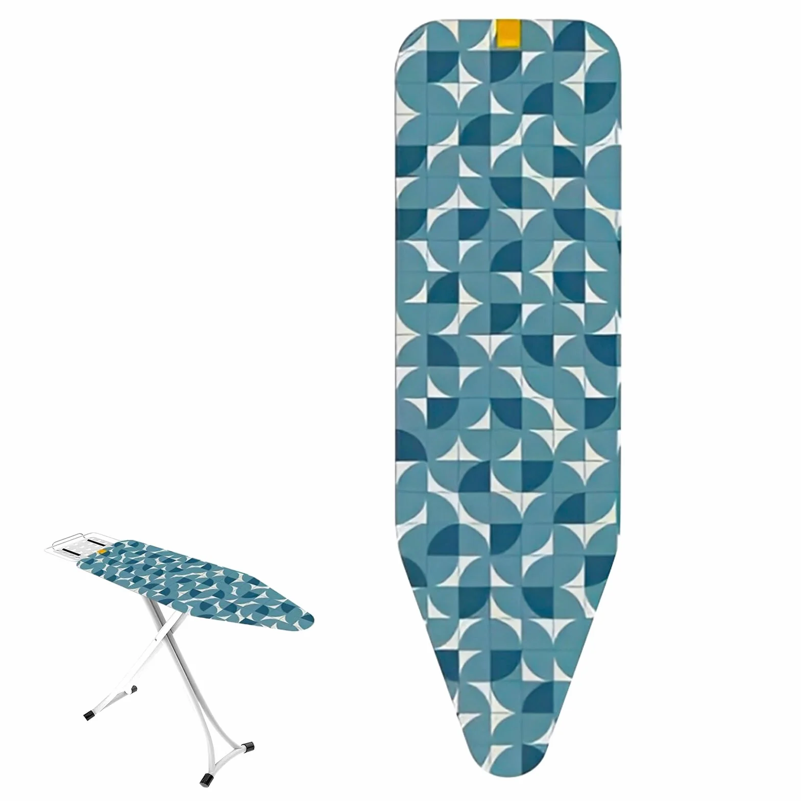 Funda para Tabla de Planchar de 135 x 45 x 3 cm 3 Capas: Algodón, Malla de Fibra, Capa Inferior Impermeable Ajustable con Cordón(Bleu,53.1 L x 17.7 in W (135 x 45 cm))