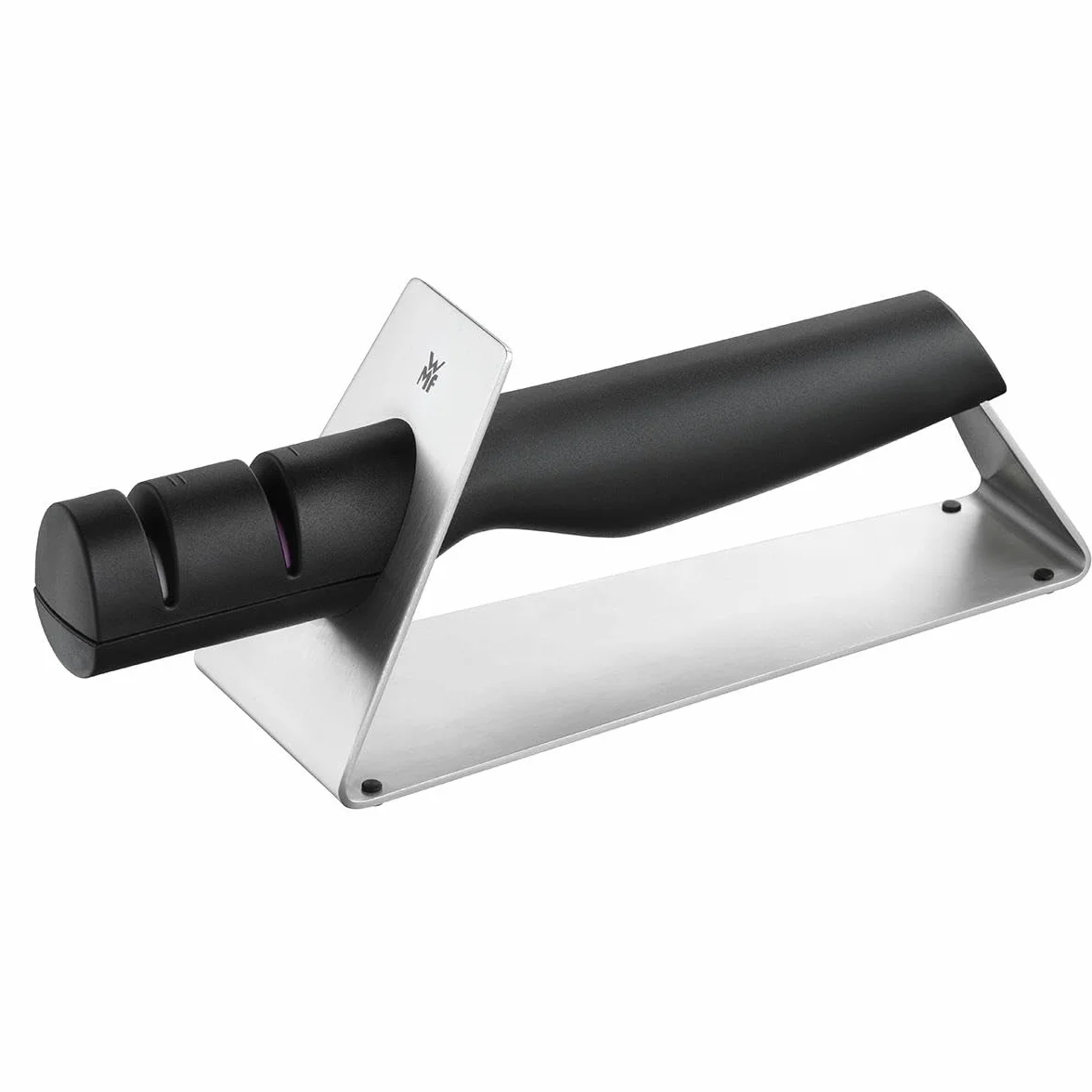 WMF Gourmet - Afilador de Cuchillos con 2 Discos Cerámicos para Preafilado y Posafilado, Negro