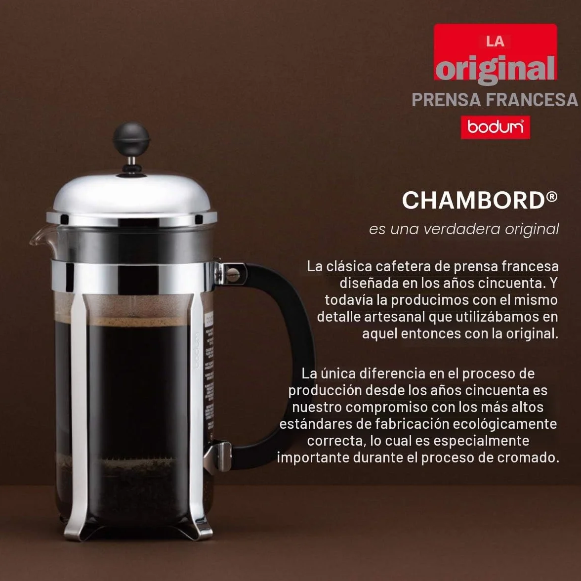 Bodum - 1928-913 - Chambord - Cafetera 8 tazas - 1.0 l - color blanco crema