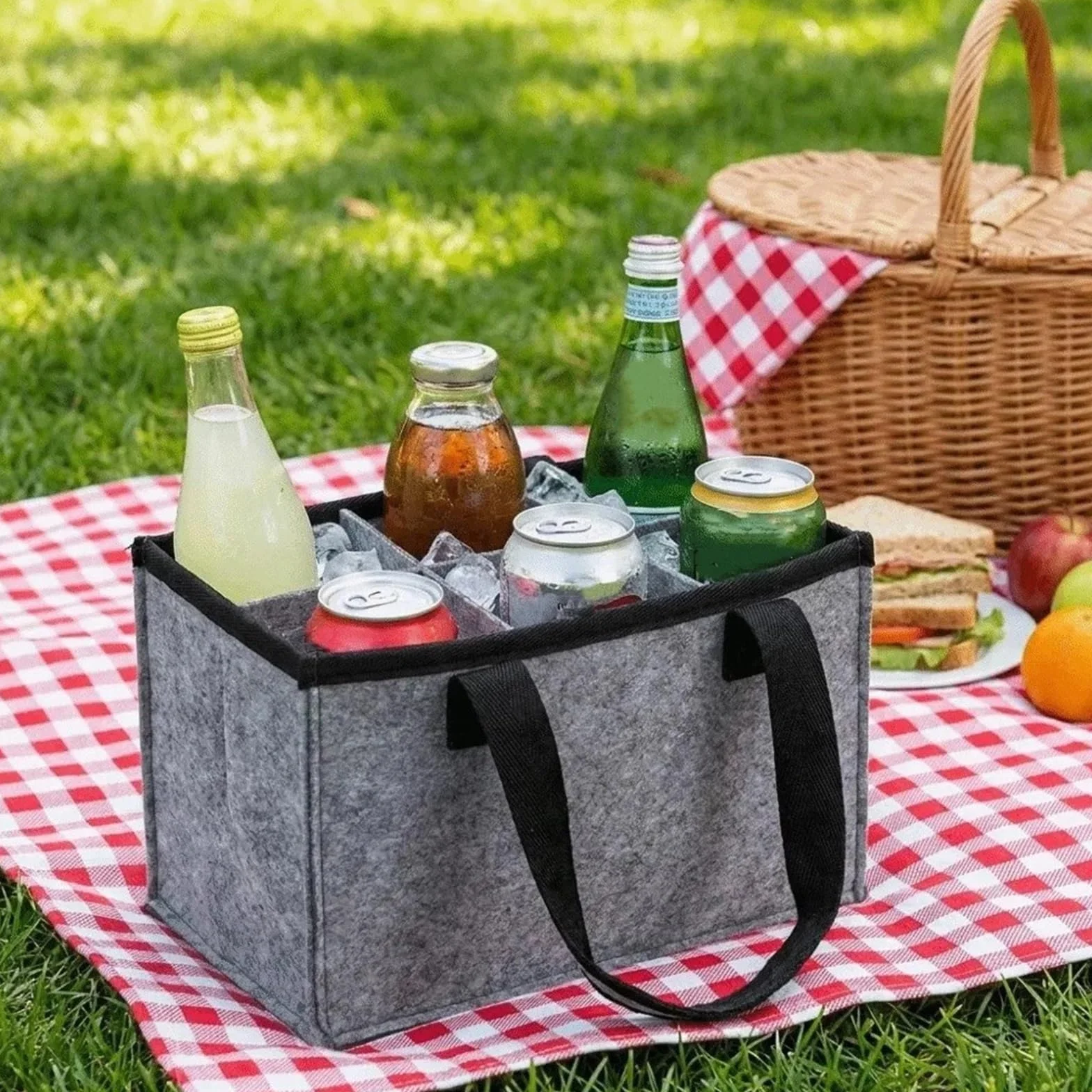 Soporte for Bolsa De Mano for Botella Vino Fieltro, 2 Piezas con Asa