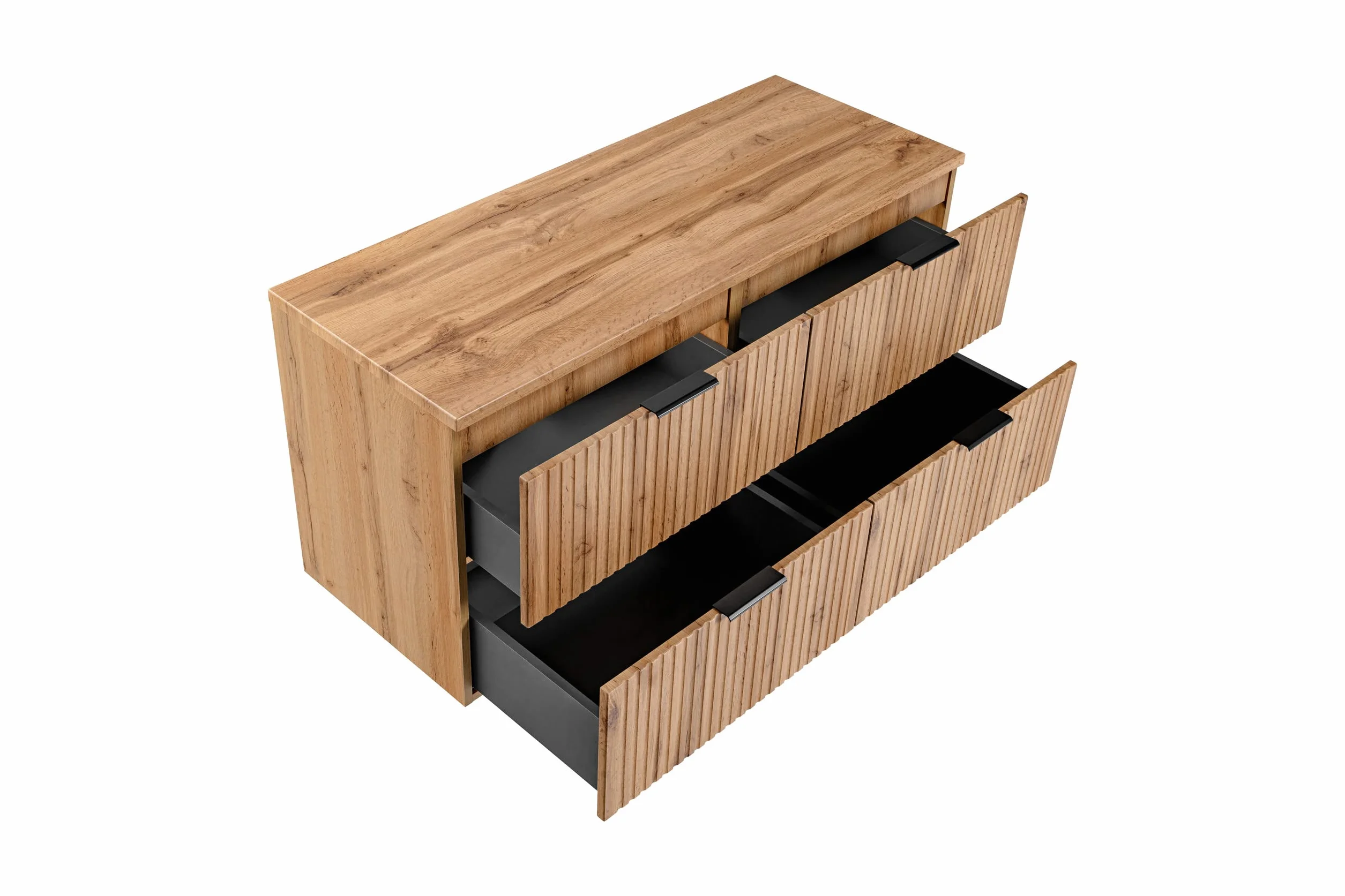 PIASKI Mueble de Lavabo Doble 120 cm ADEL Oak, Con Encimera o Empotrado, Colgante, Para Baño (Con Encimera)