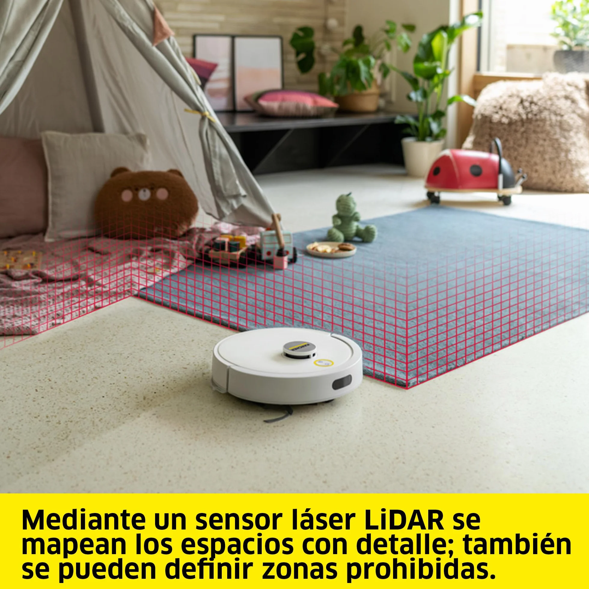 Kärcher Robot Aspirador y mopa húmeda RVC 3, 15000 Pa, hasta 130 min de Tiempo de ejecución, Control de Aplicaciones, mapas, navegación láser, sensores de protección contra caídas, Carga automática