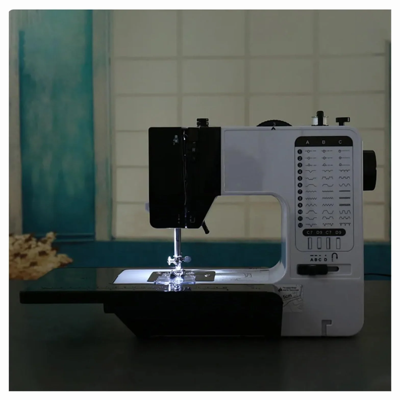 Máquina De Coser Portátil, Práctica, Mini, Con Pie Prensatelas Reemplazable, 40 Puntadas, Botón Inicio For Overlock, Eléctrica, Pedal Mesa Coser Resulta Muy Sencillo