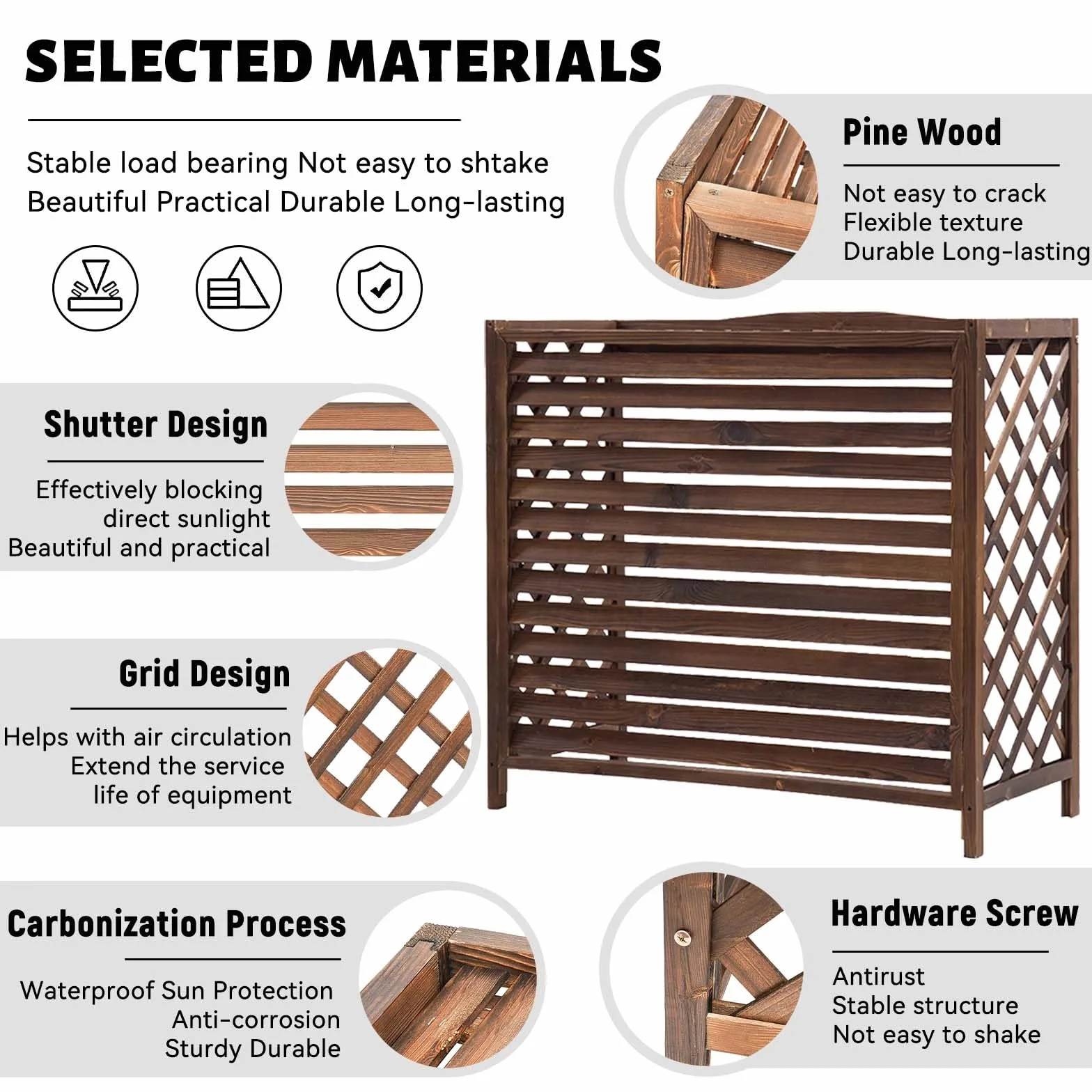 Cubre Aire Acondicionado Exterior Funda Para Aire Acondicionado Balcon Protector Aire Acondicionado Exterior Proteger Del Sol Y La Lluvia Cubierta Aire Acondicionado Exterior Soporte Plantas(100x44x93