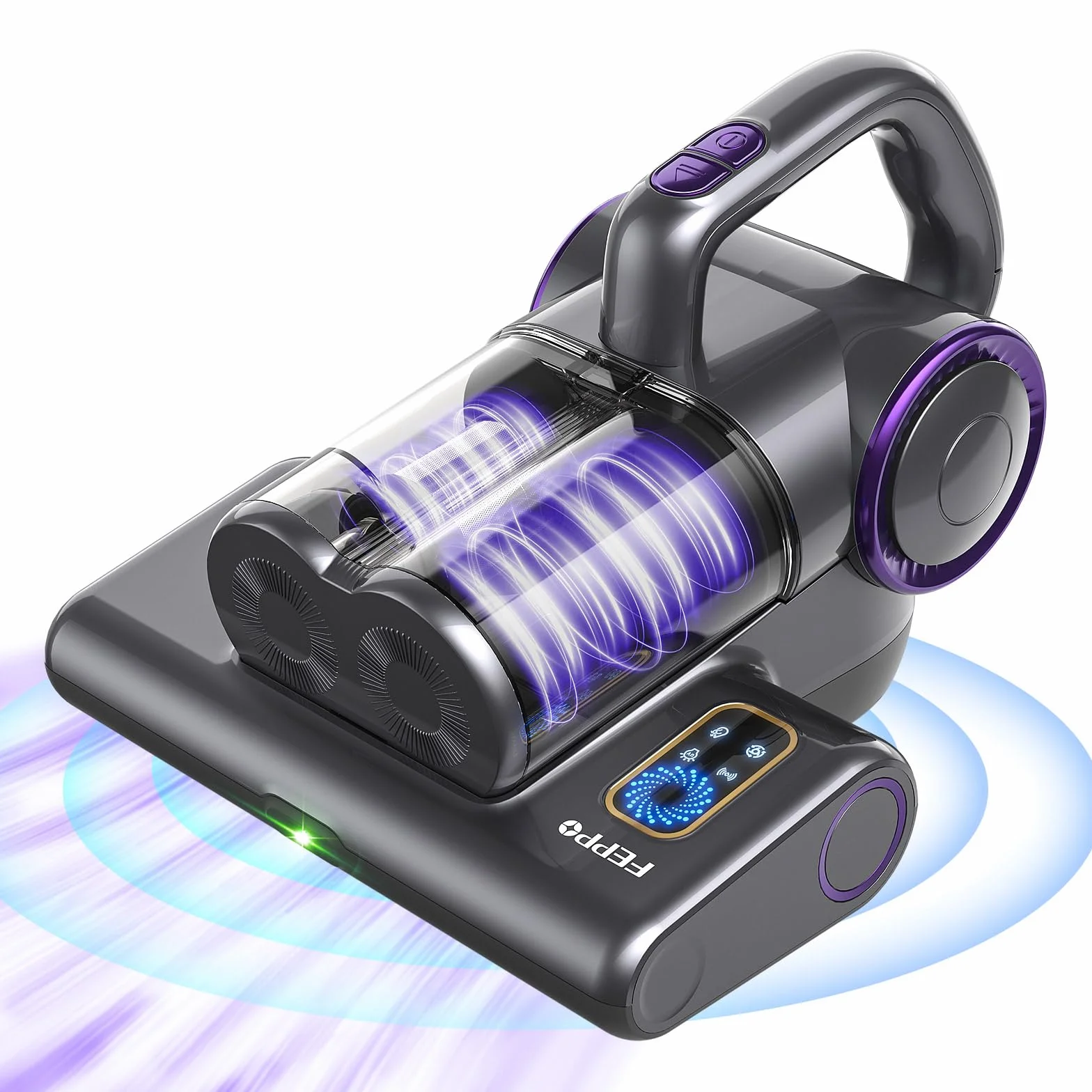 FEPPO Aspirador de ácaros para colchones, 16 kpa con luz UV-C de 253,7 nm, calor 140 °F, filtro HEPA y ultrasonidos, aspiradora versátil para cama, sofá, cuna (cableado, 500 W)