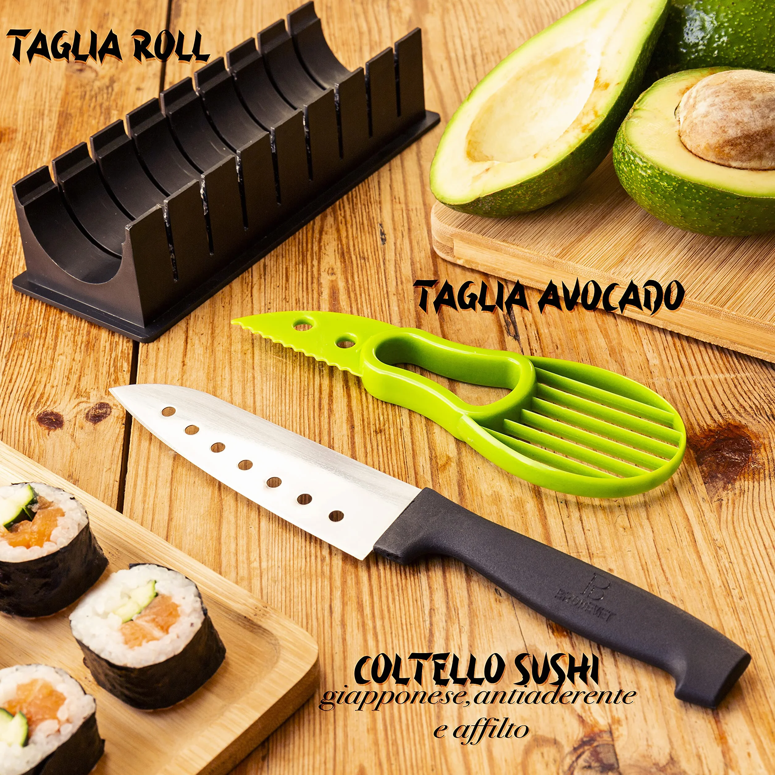 Kit Sushi 2025 – 29 Piezas con Guía Práctica, Recetario, Palillos Japoneses, Esterilla Sushi, Molde Onigiri, Arroz Sushi, Alga Nori para Sushi – Set Profesional DIY para Principiantes