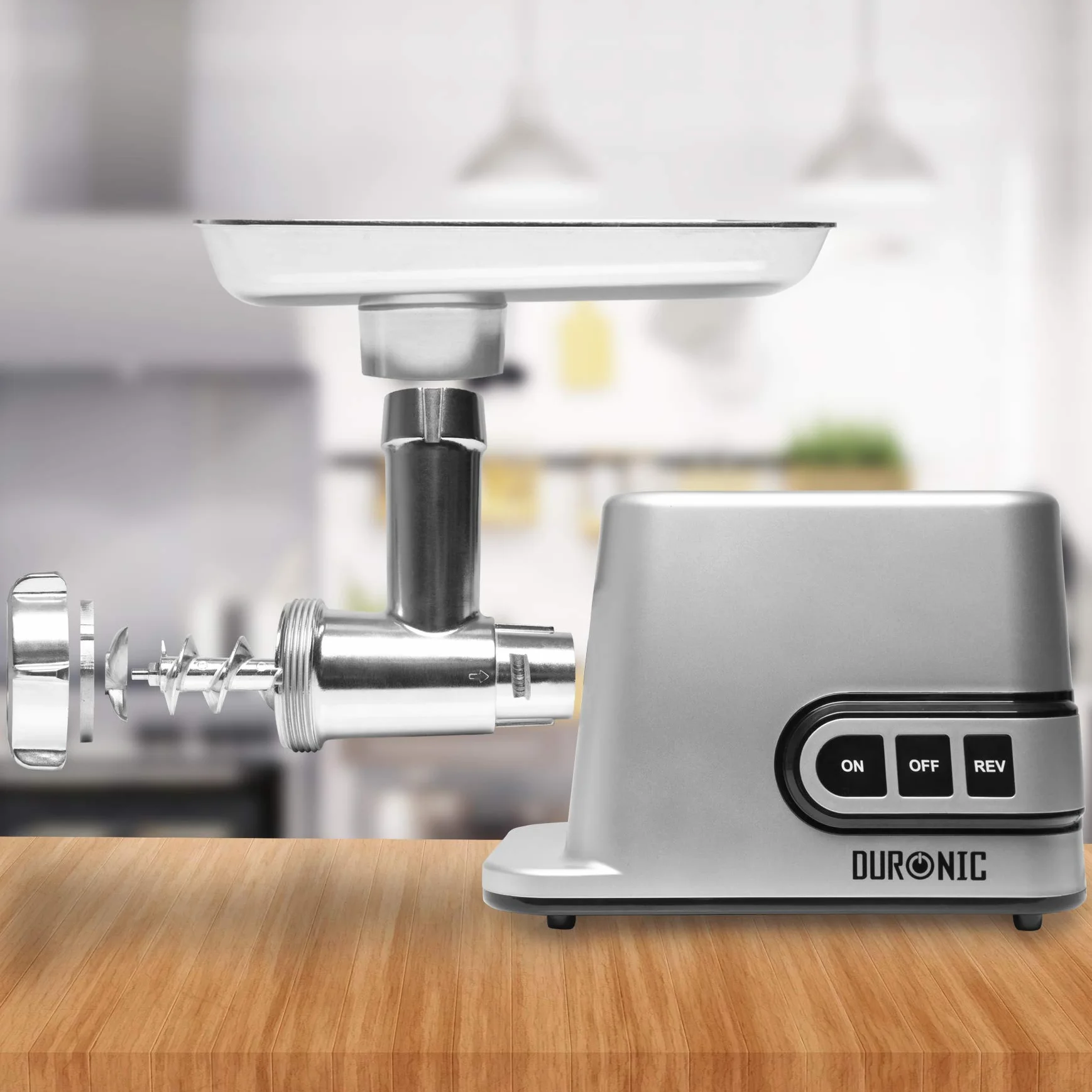 Duronic MG301 Picadora de Carne Eléctrica 3000 W de Acero Inoxidable | Accesorios para Carne Picada, Salchichas y Kibbe, para Platos de Carne o Verduras, Potente y Resistente, para la Cocina