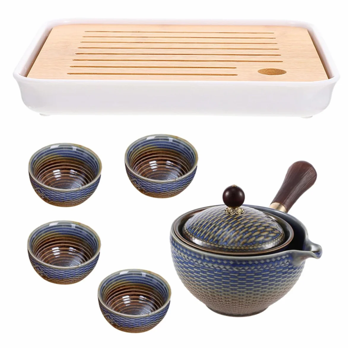 Juego de Té Obsequio Especial Tetera Giratoria y Portátil de Cerámica para Tazas Elegantes Aficionados del Té en Casa