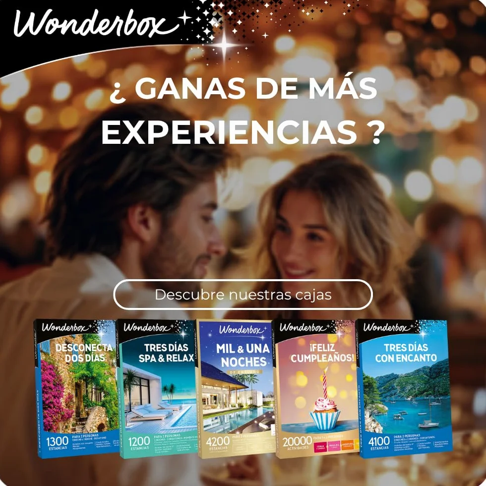 WONDERBOX - Caja Regalo - Escapada Romántica - para 2 Personas | 1 noche con desayuno con o sin cena - Más de 2000 estancias - Hoteles de 4*, hoteles boutique, con spa, casas rurales