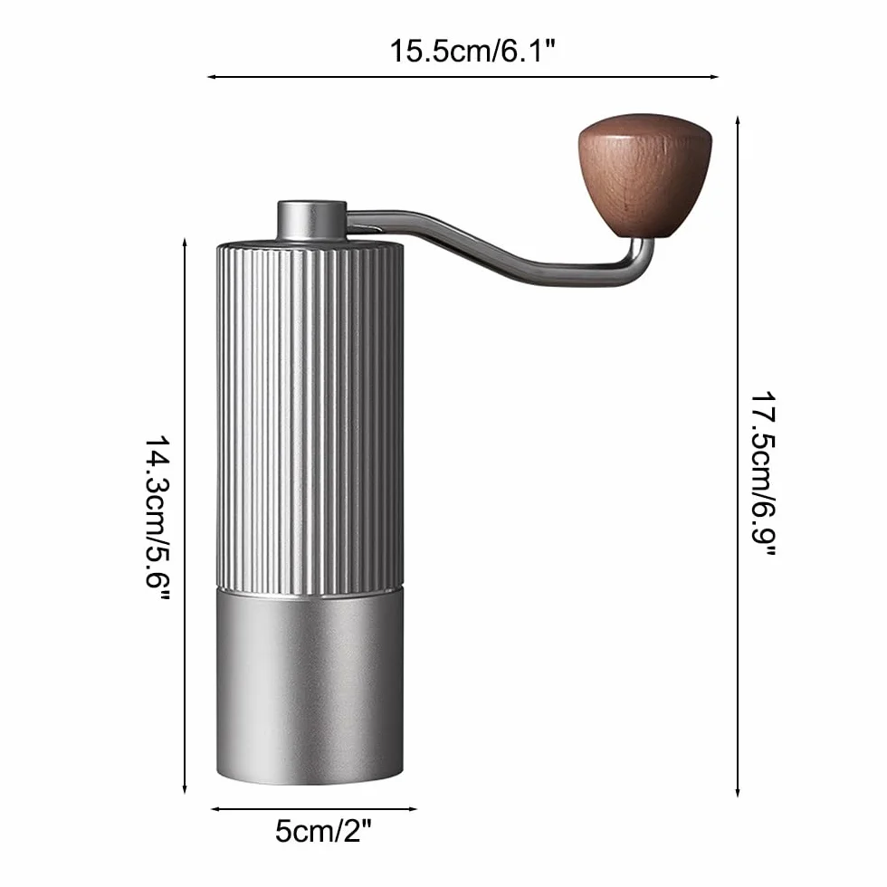 Molinillo de café manual, ajustable con mango, de acero inoxidable, para cafetera moka de prensa francesa
