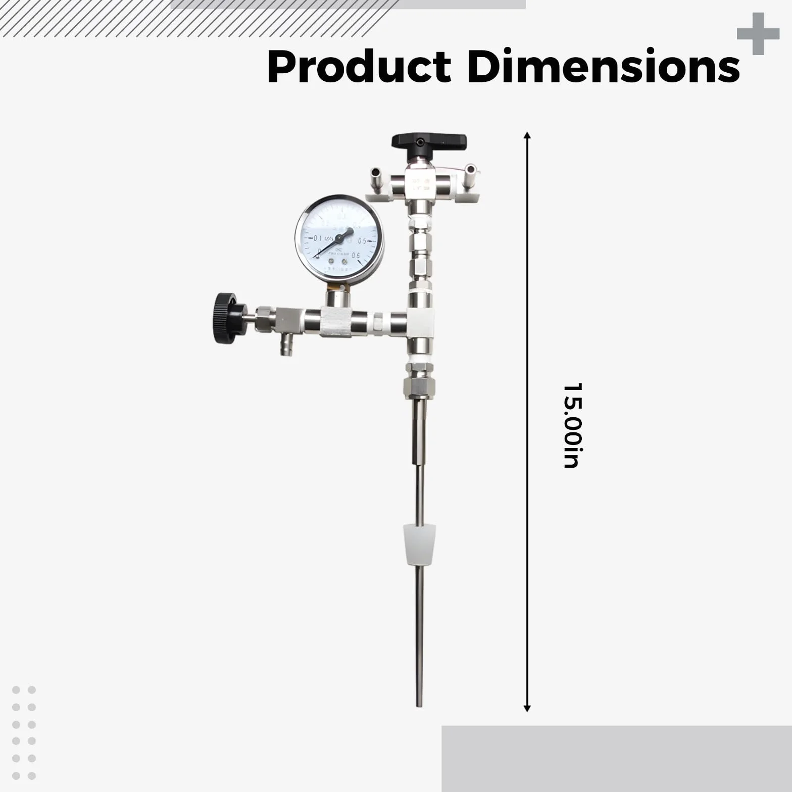 Kit de transferencia de embotellado de cerveza, llenador de botellas de contrapresión con manómetro, acero inoxidable 304, kit de elaboración de cerveza casera de 15 pulgadas para cerveza