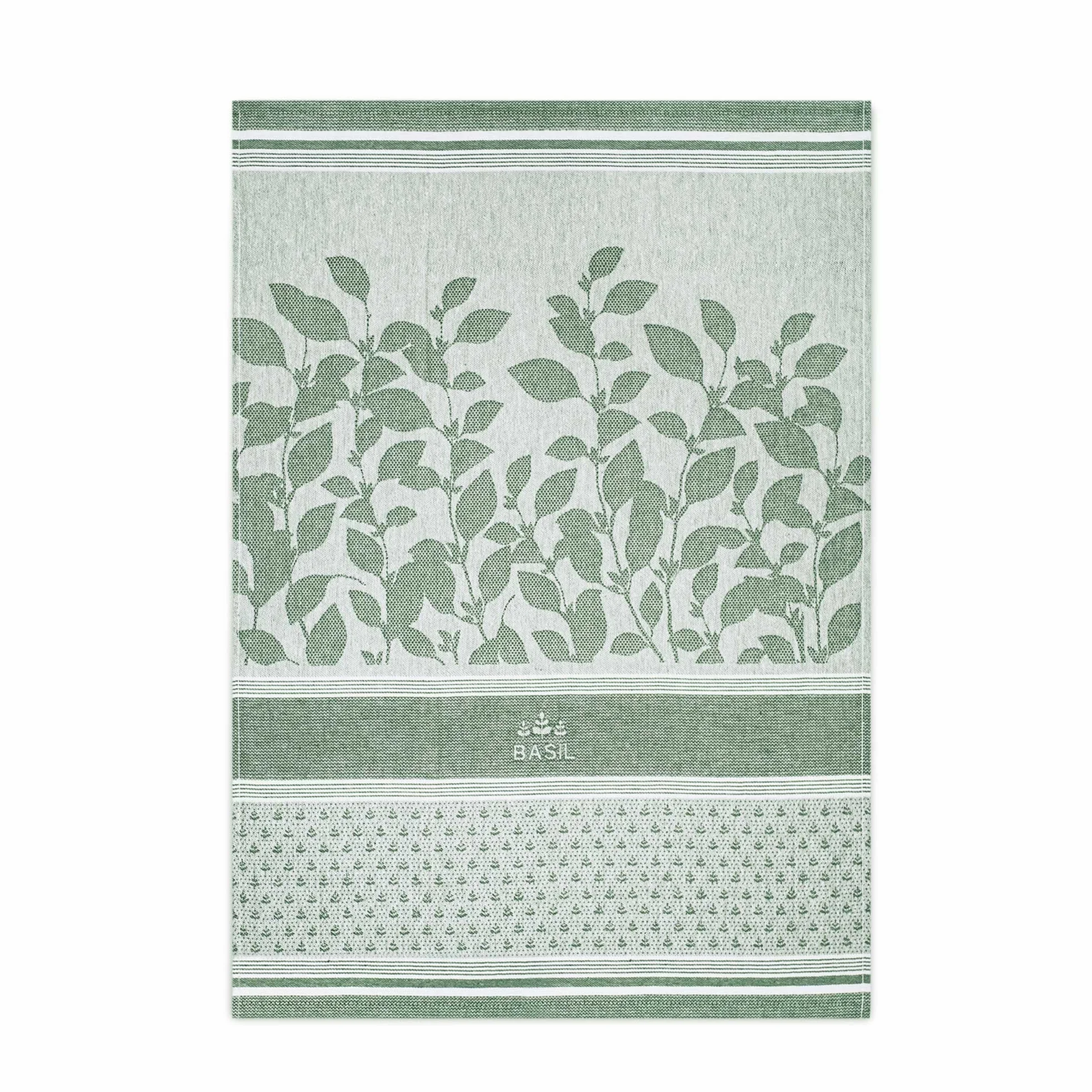 Zwoltex – Juego de Toallas de Cocina, 10 paños de Cocina 50x70cm Hierbas, paños absorbentes, 100% algodón orgánico 200g/m2, Toallas de algodón con Certificado Oeko-Tex - Verde/Beige/Gris