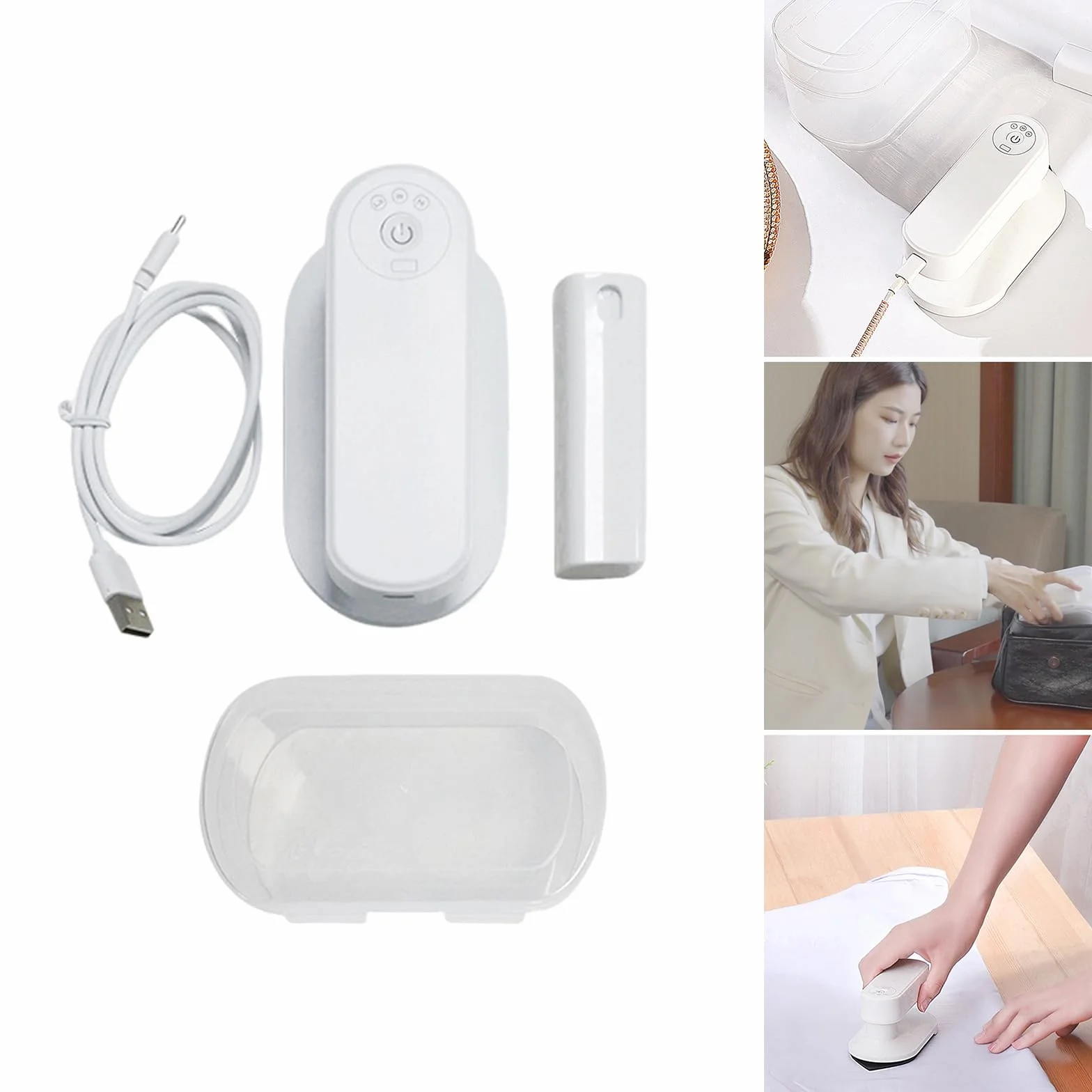 Zhoushen Máquina de planchar inalámbrica en miniatura, portátil, plancha para viajeros y estudiantes, mango giratorio de calentamiento rápido, mango giratorio