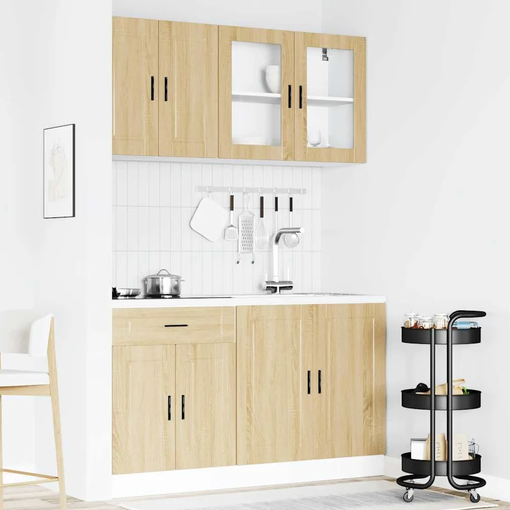 Mueble Cocina Kalmar Roble Sonoma 4 pzas Madera contrachapada