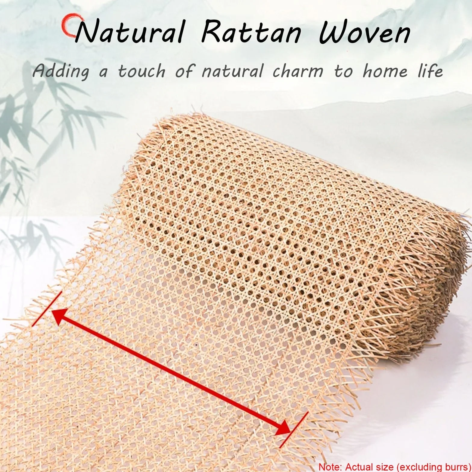 Rejilla de Mimbre Natural, Ratan Rollo Mimbre, Rollo de Ratán 80x100cm para Muebles, Mimbre Rollo, Rattan, Rollo Ratan, Material Plano de Ratán por Metros, Decoración para Sillas(80x250cm)