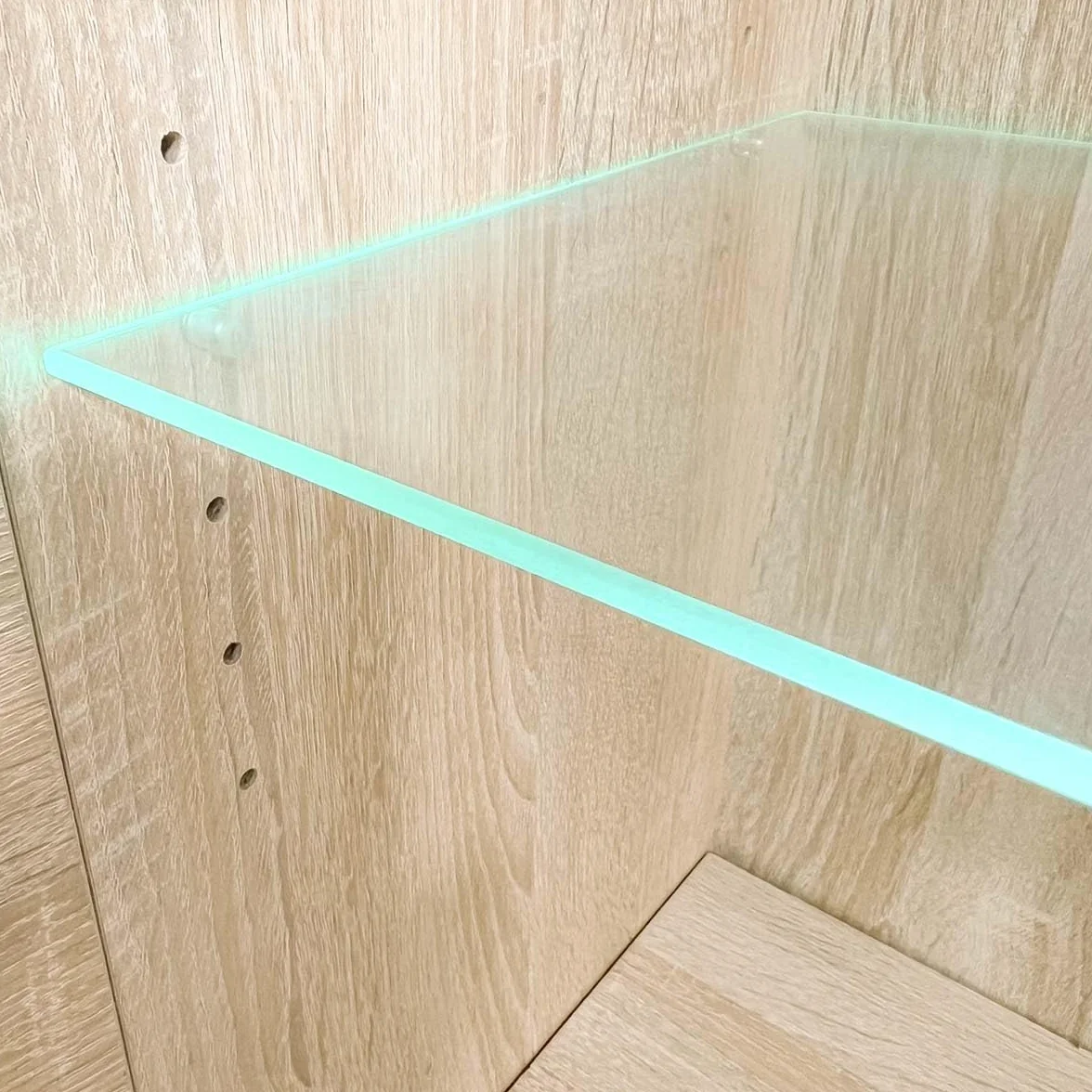 Homey - Mueble de Salón con Leds, Módulos de Comedor, Modelo Alemore, Acabado en Cambria, Medidas: 229 cm (Ancho) x 200 cm (Alto) 38 cm (Fondo)