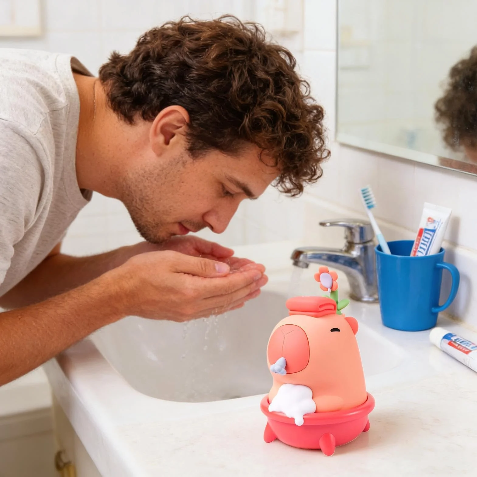 Dispensador Automático De Jabón Sin Contacto Capybara con 3 Niveles | Dispensador De Jabón Para Baño Sin Contacto De Ducha Y Champú Hogar Apartamento Dormitorio Cocina Y Encimera