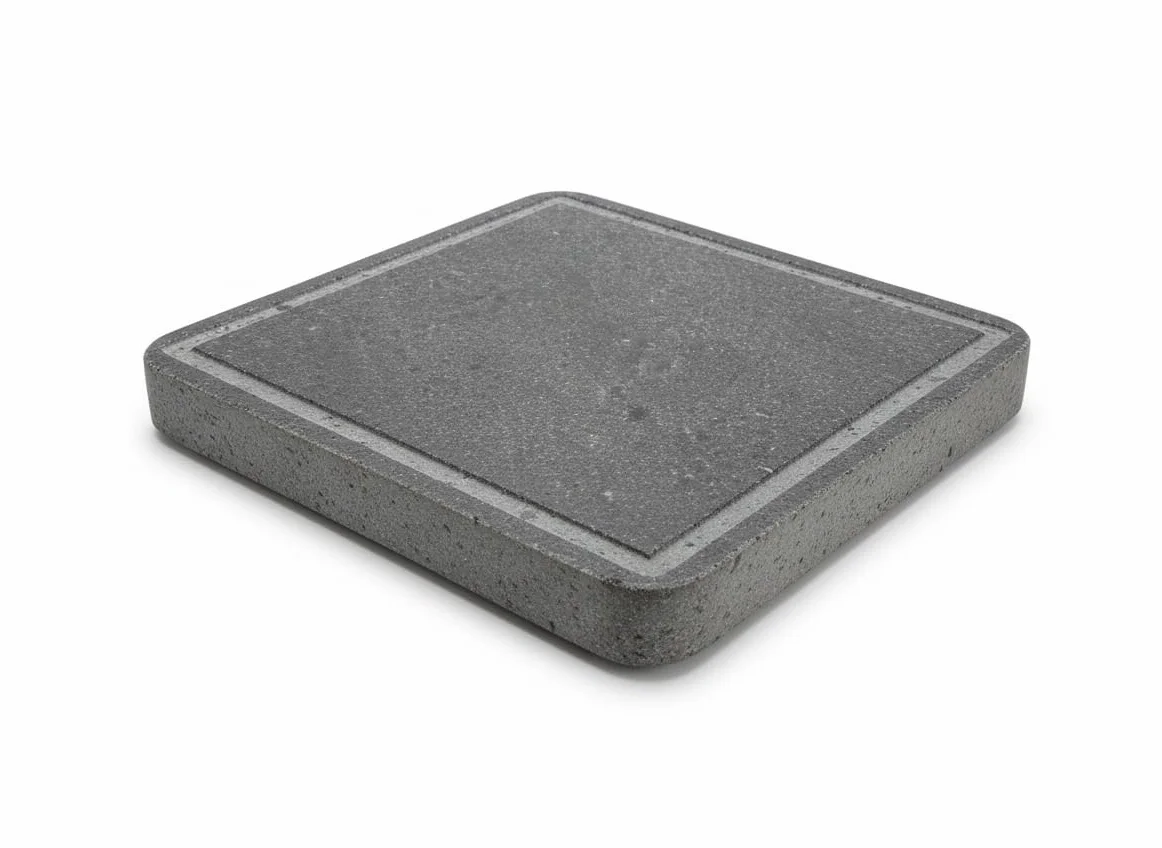 Piedra Volcánica PIEDRASAR para Asar Carne a la Piedra - Apta para barbacoa, fuego directo y horno- Con surco antigoteo y medida de 30x25x3