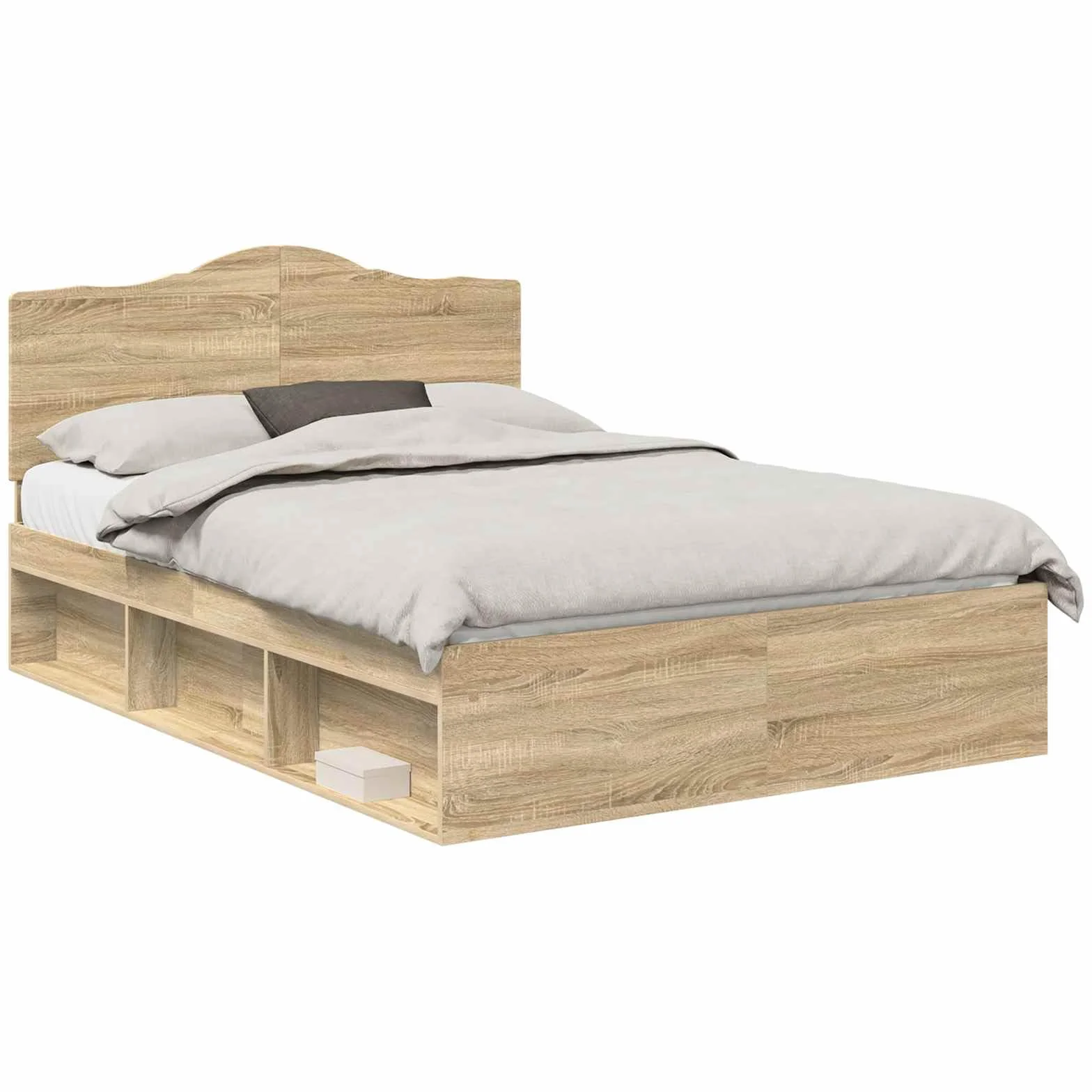 vidaXL Estructura de Cama con cabecera Roble Sonoma 150 x 200 cm