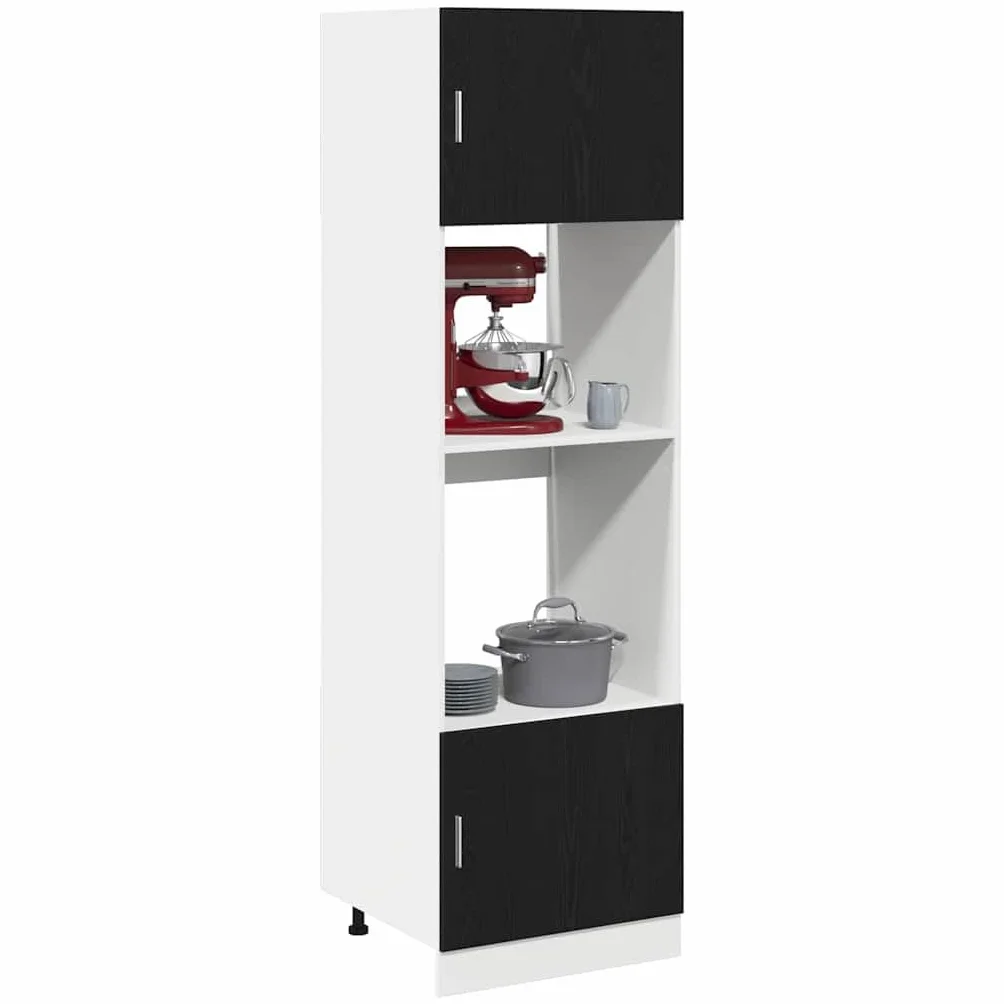 vidaXL Mueble Colgante con Estante Roble Negro 60 x 57 x 207 cm, Armario de Cocina Moderno, diseño Rectangular, Gran Espacio, Materiales Resistentes, Estilo contemporáneo, soluciones de hogar